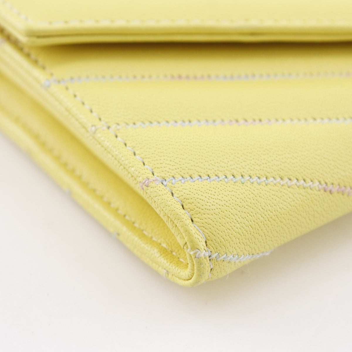 Chanel Yellow Leather Long Wallet (Bi-Fold) (Pre-Owned)