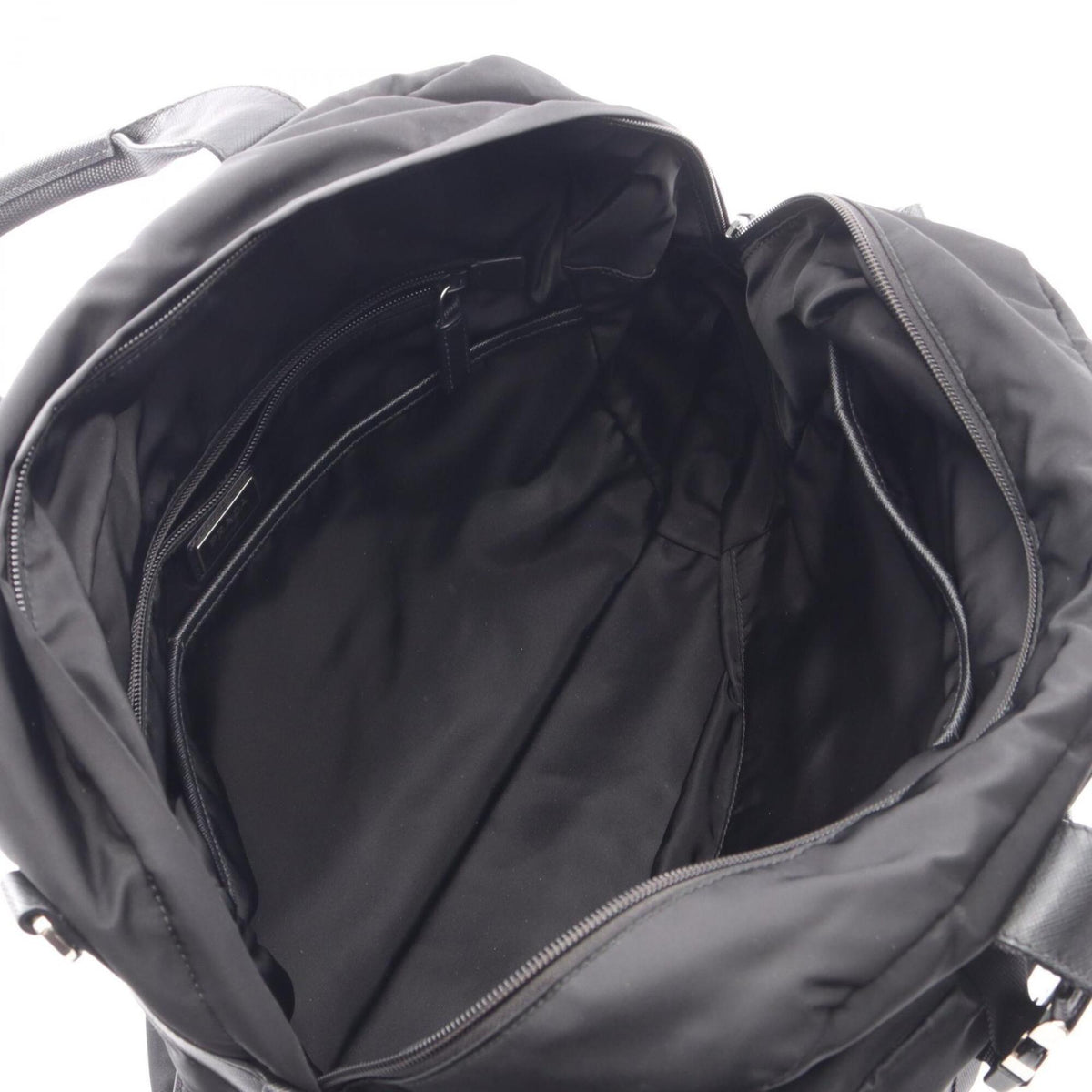 Prada Black Nylon Leather Boston Bag Handbag (Pre-Owned)