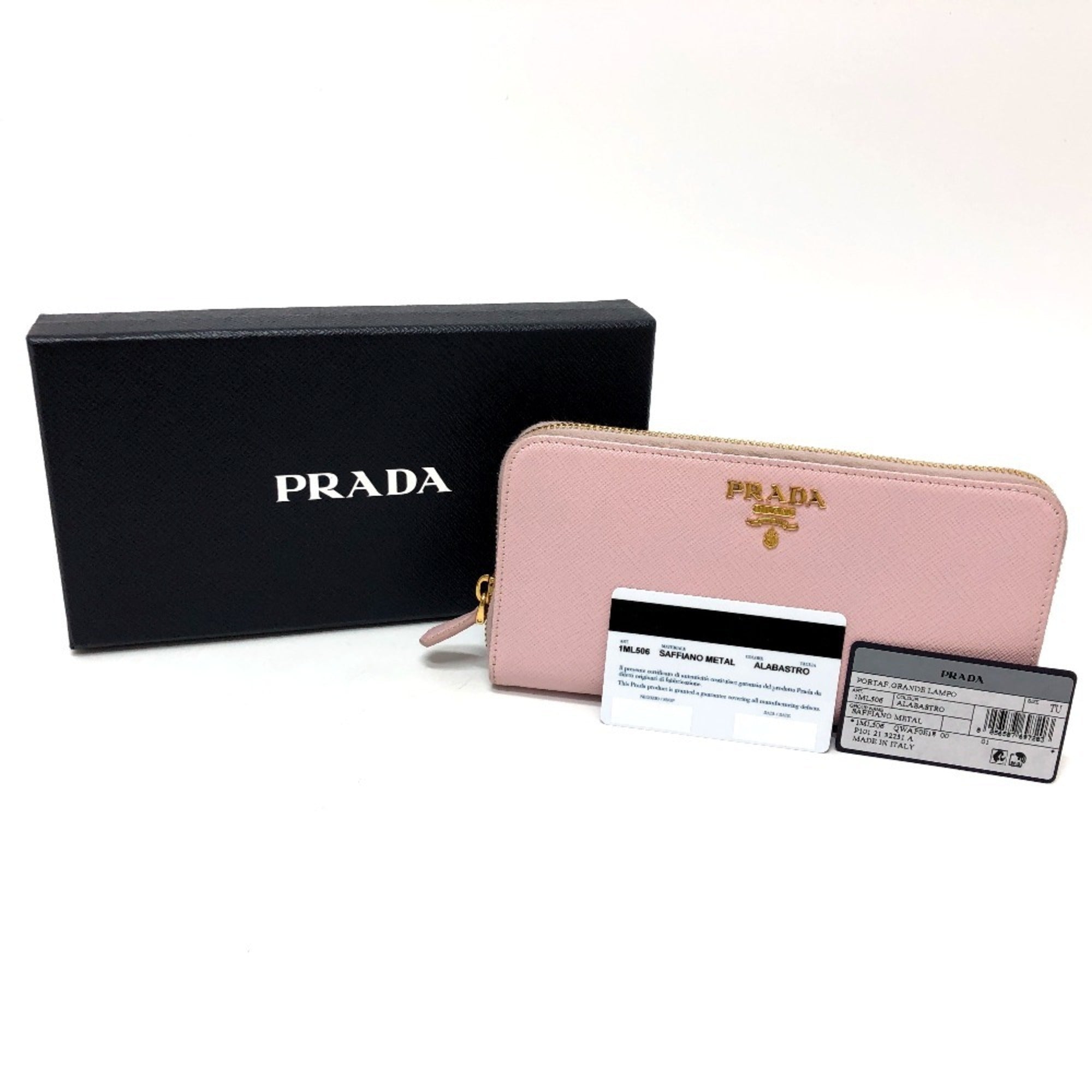 Prada Pink Saffiano Metal Long Wallet (Bi-Fold) (Pre-Owned)