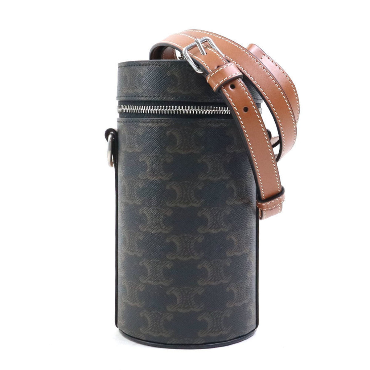 Celine Brown Coated Canvas Shoulder Bag (Pre-Owned)