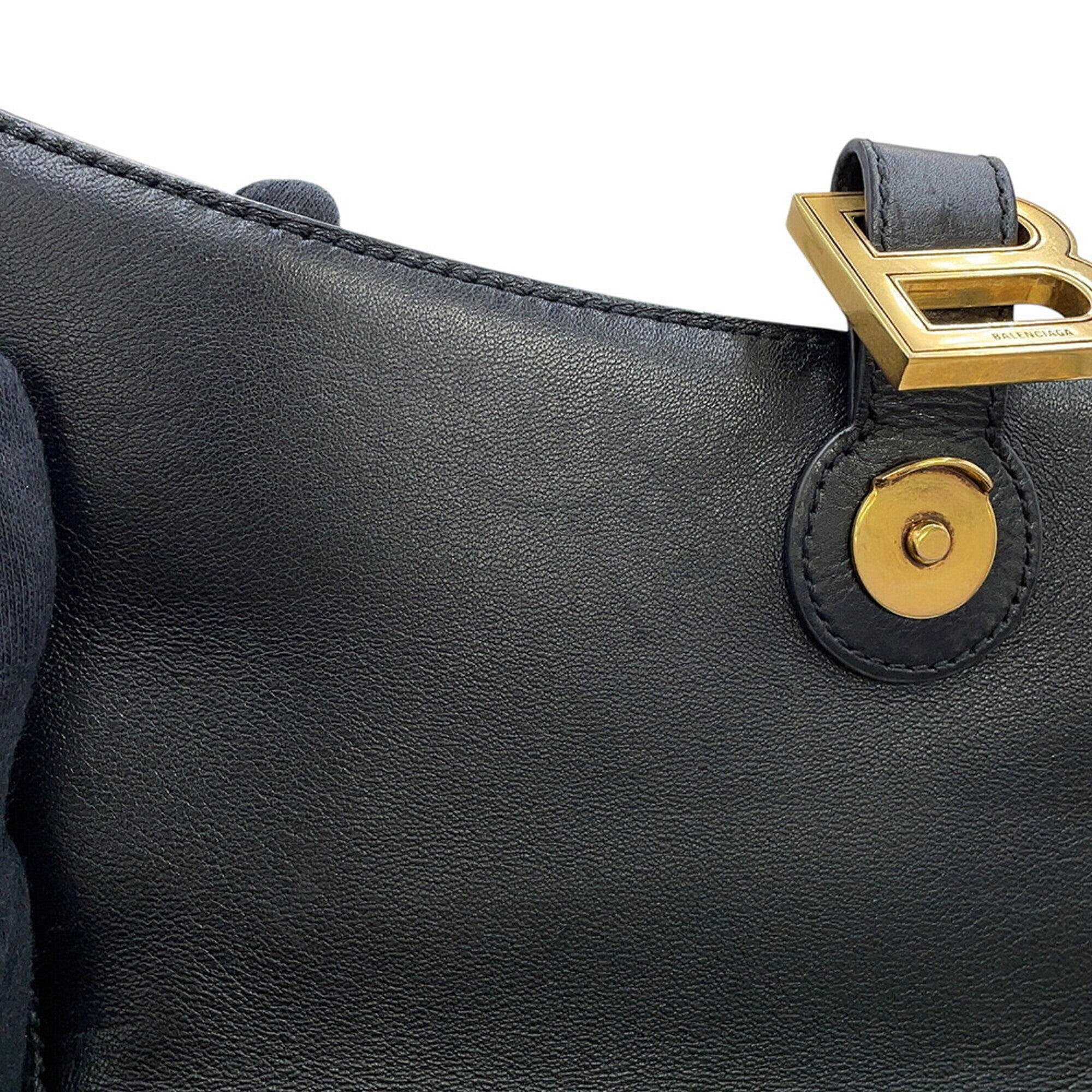 Balenciaga Black Leather Handbag Shoulder Bag (Pre-Owned)