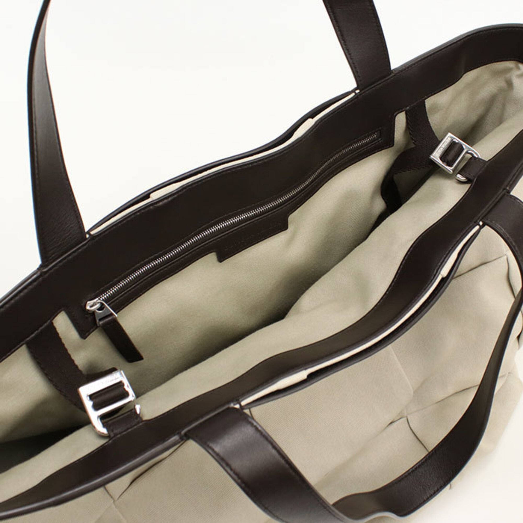 Bottega Veneta Ivory Canvas Tote Bag (Pre-Owned)