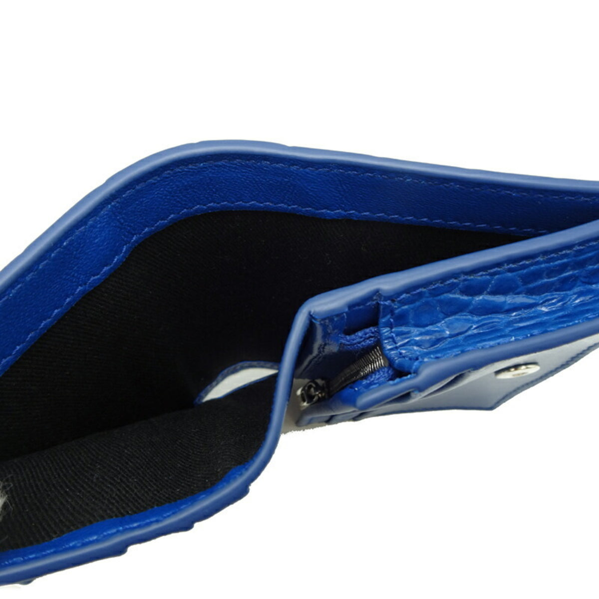 Versace Blue Leather Wallet (Bi-Fold) (Pre-Owned)