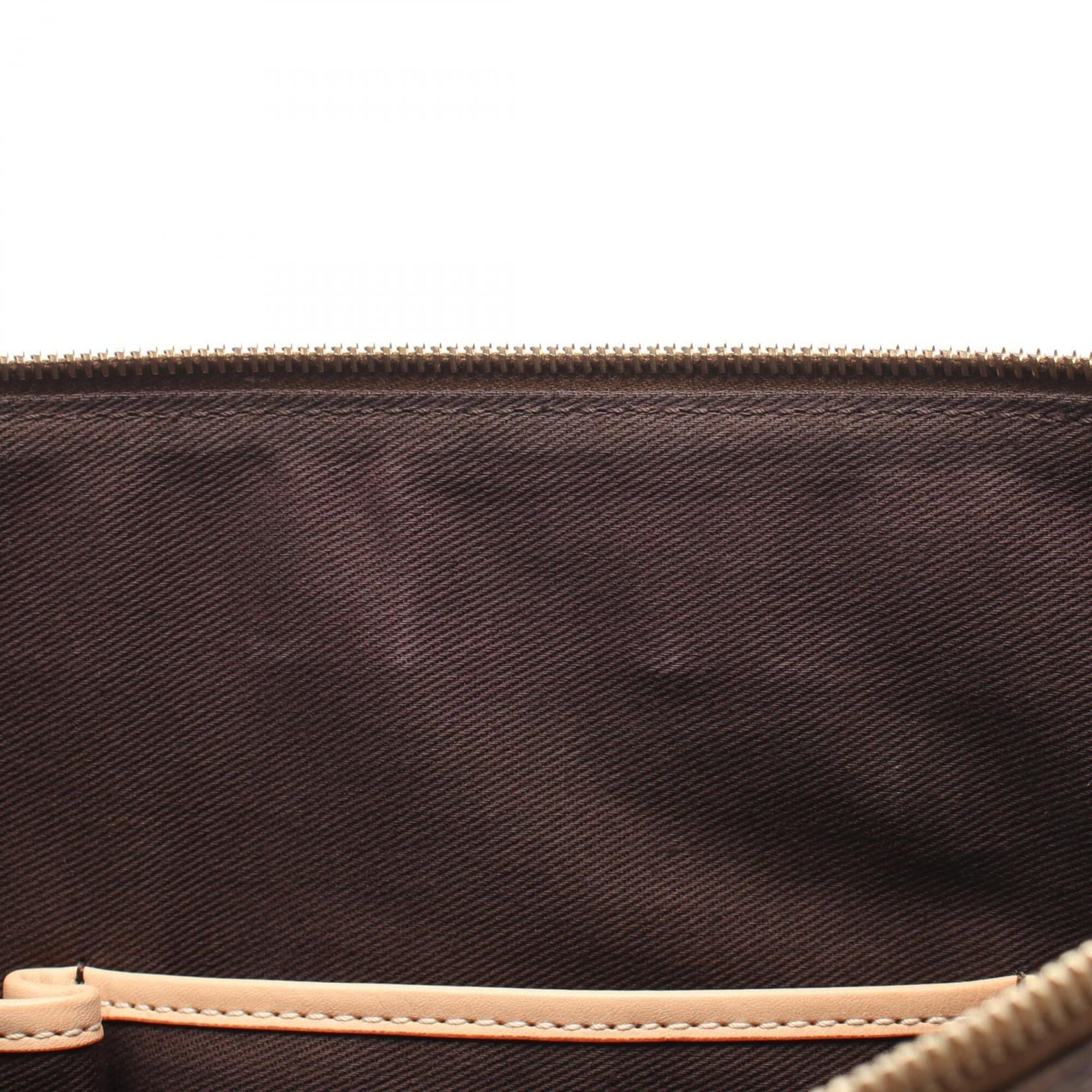 Celine Brown Coated Canvas Leather Handbag Tote Bag (Pre-Owned)