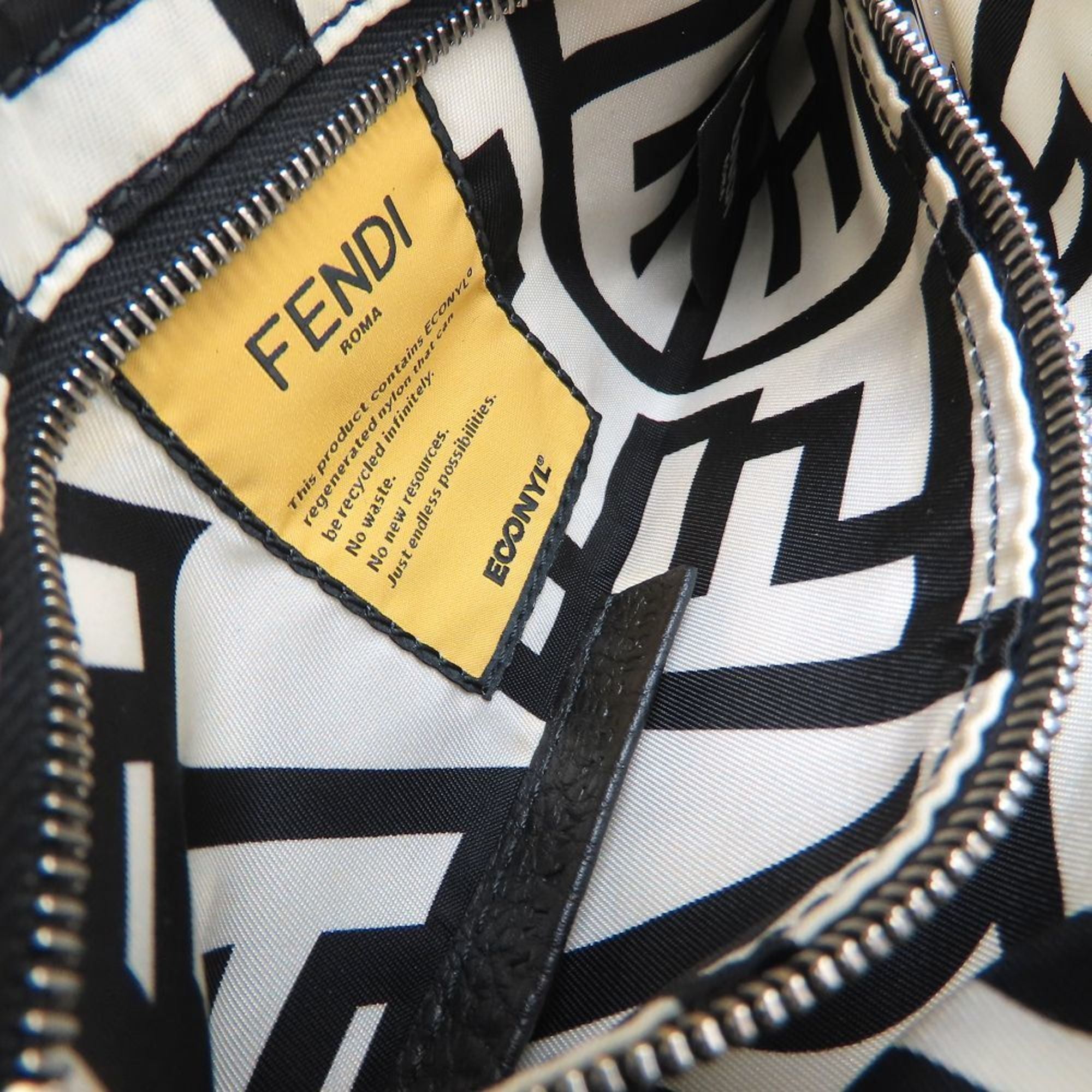 Fendi Black White Nylon Handbag (Pre-Owned)