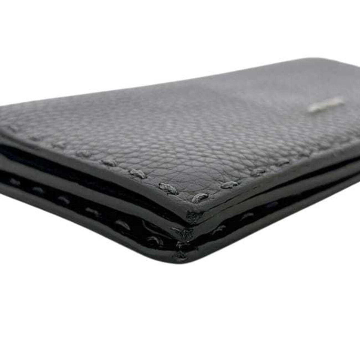 Fendi Gray Leather Long Wallet (Bi-Fold) (Pre-Owned)