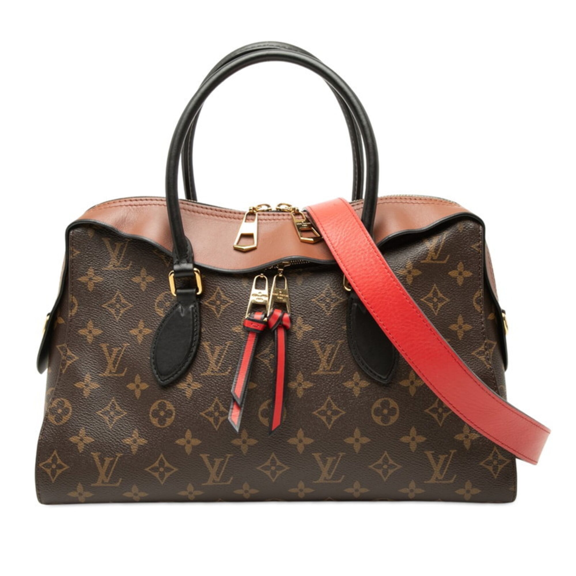 Louis Vuitton Black Brown Pvc Leather Handbag Shoulder Bag (Pre-Owned)