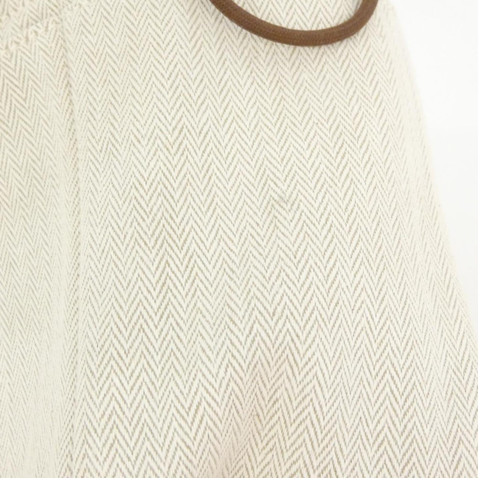 Hermes Fauve Natural Toile Chevron Barenia Leather Handbag Pouch (Pre-Owned)