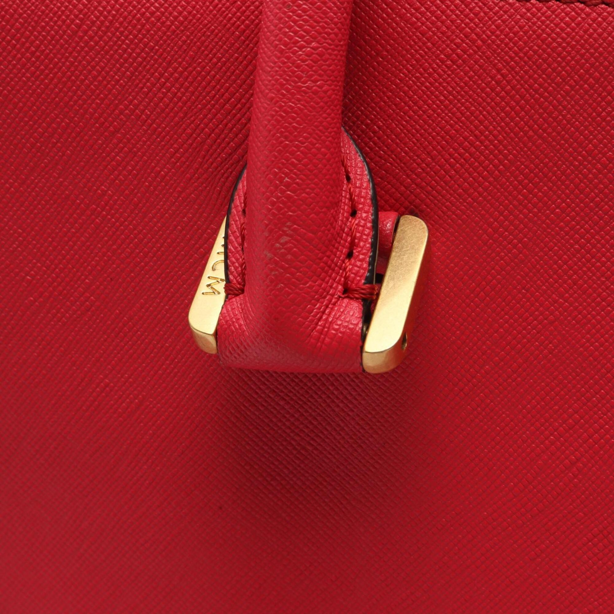 Mcm Beige Pink Leather Handbag (Pre-Owned)
