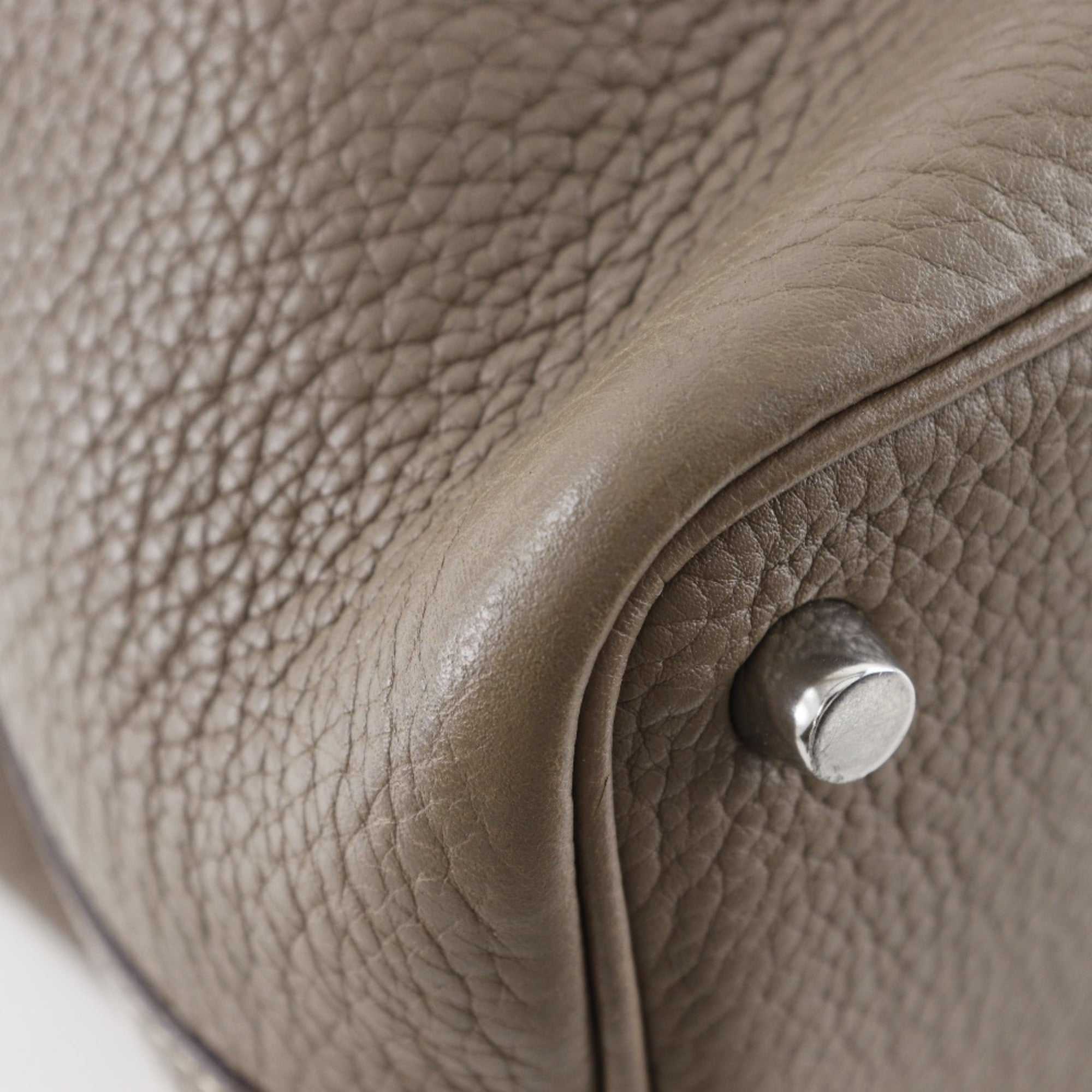 Hermes Picotin Etoupe Gray Taurillon Clemence Leather Handbag (Pre-Owned)