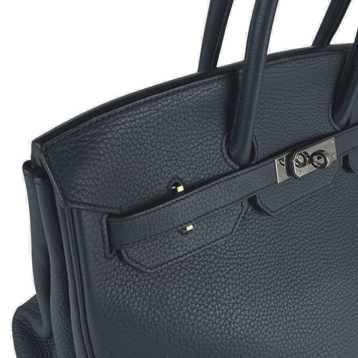 Hermes Blue Indigo Taurillon Clemence Leather Handbag (Pre-Owned)