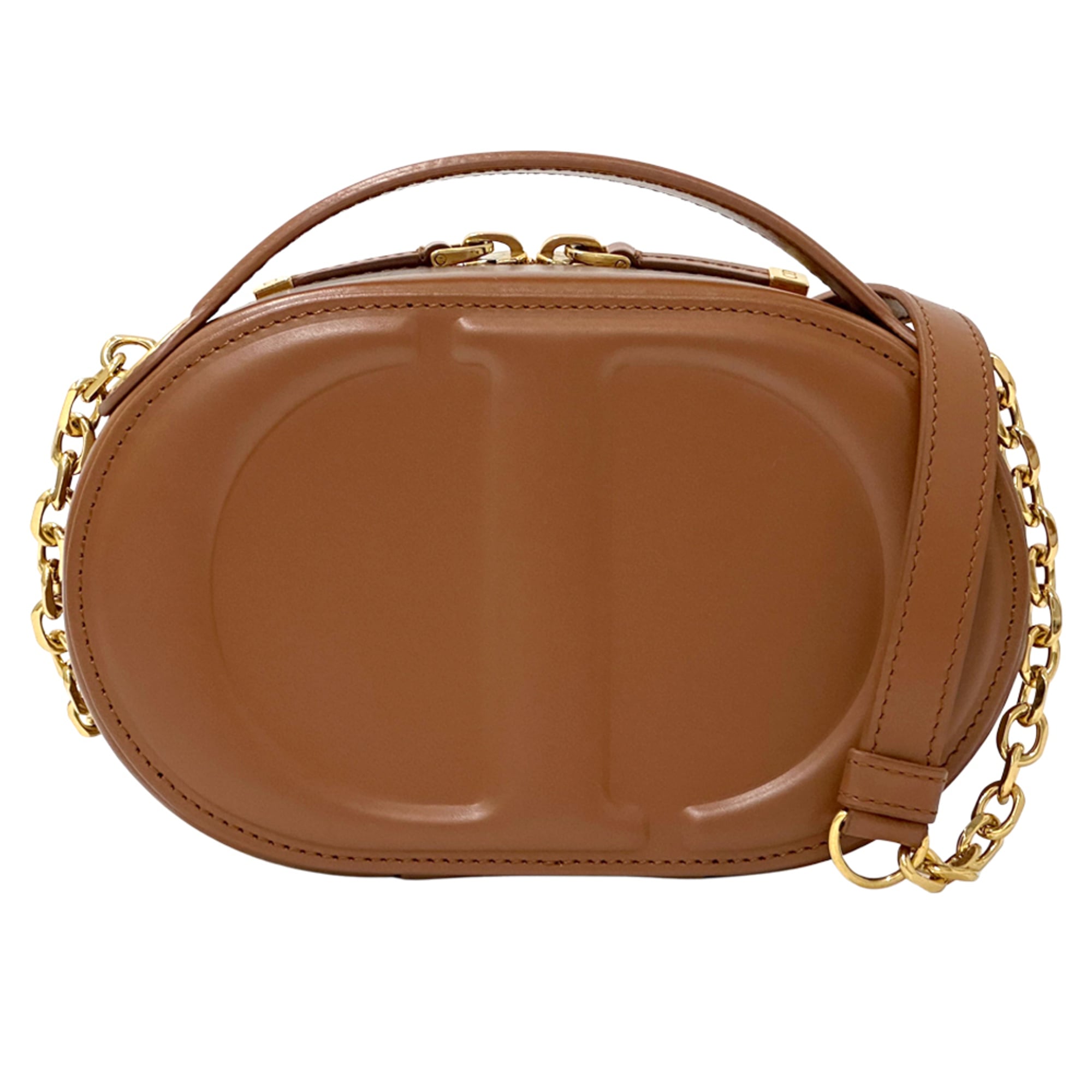 Christian Dior Brown Leather Handbag Shoulder Bag (Pre-Owned)