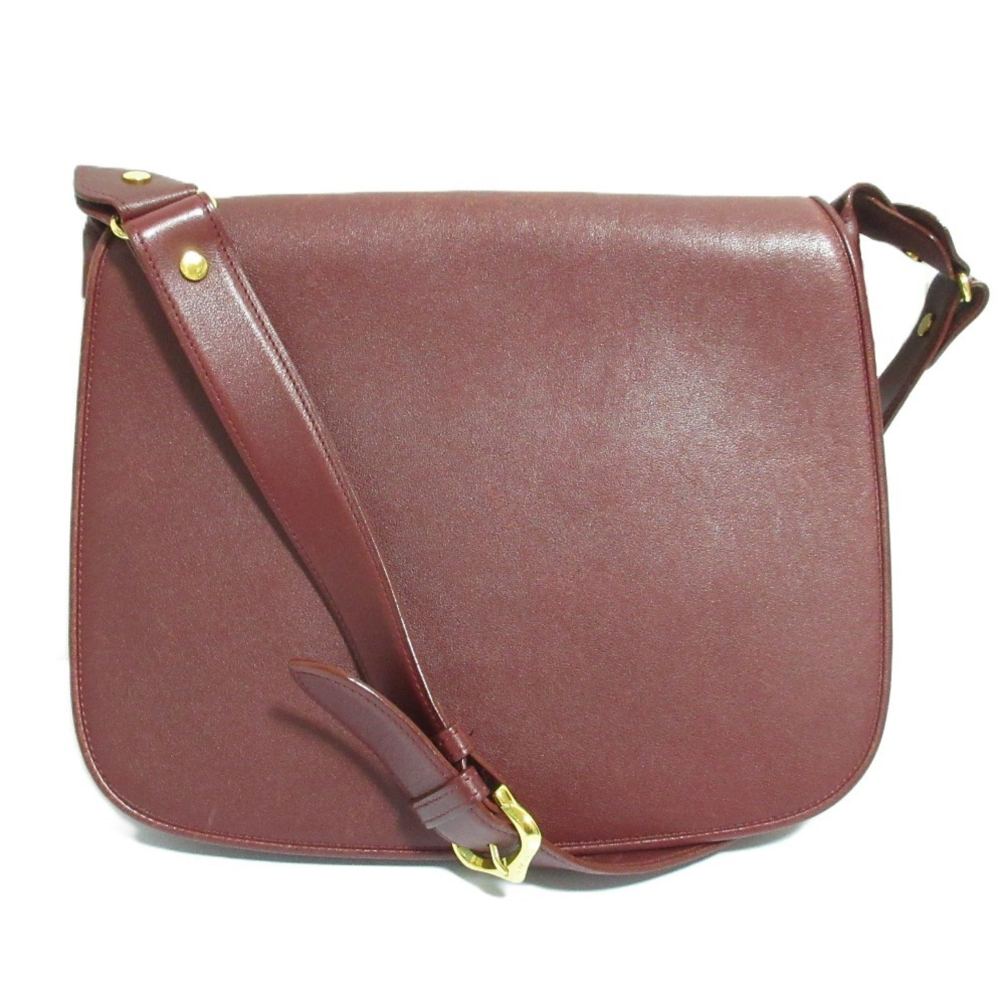 Cartier Bordeaux Leather Shoulder Bag (Pre-Owned)