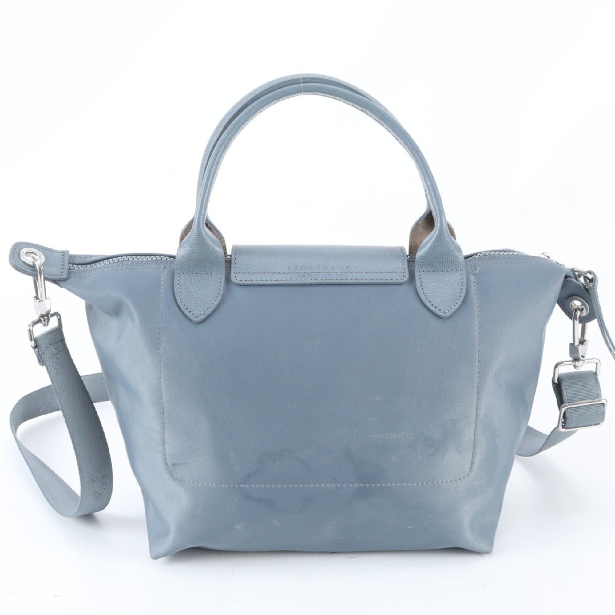 Longchamp Le Pliage Leather Nylon Handbag Shoulder Bag (Pre-Owned)