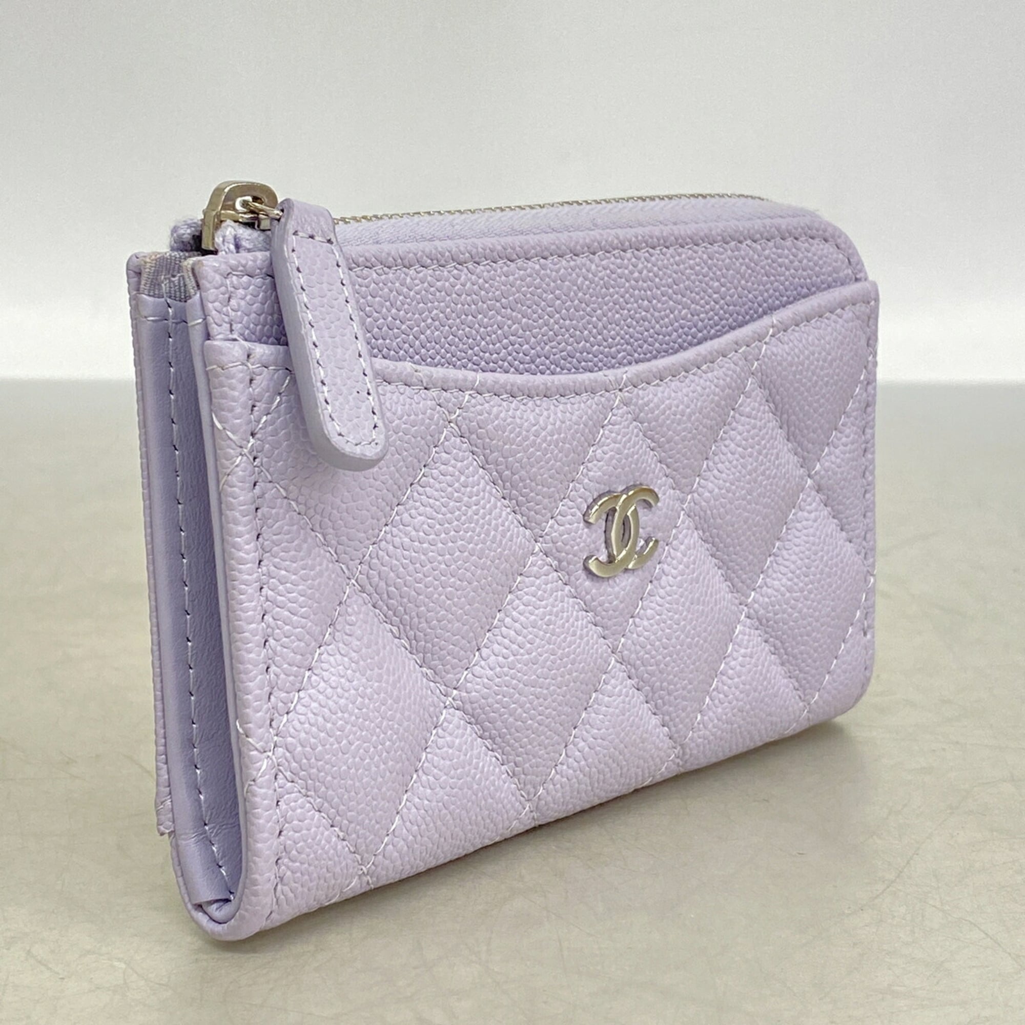Chanel Light Purple Grained Calfskin Coin Purse/Coin Case (Pre-Owned)