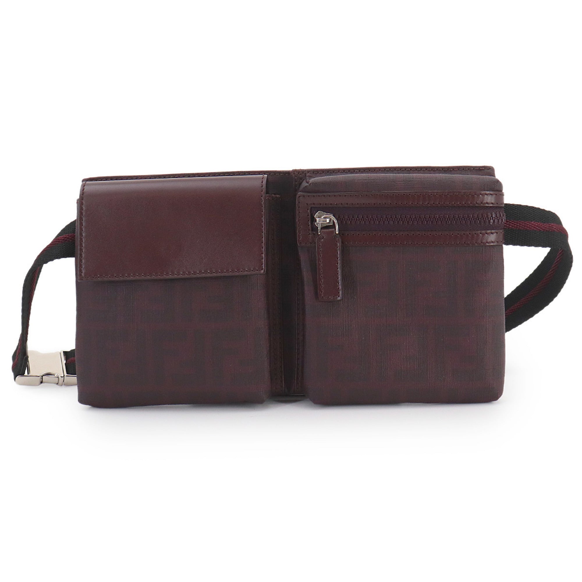 Fendi Bordeaux Pvc Leather Fanny Pack Handbag Sling Bag (Pre-Owned)