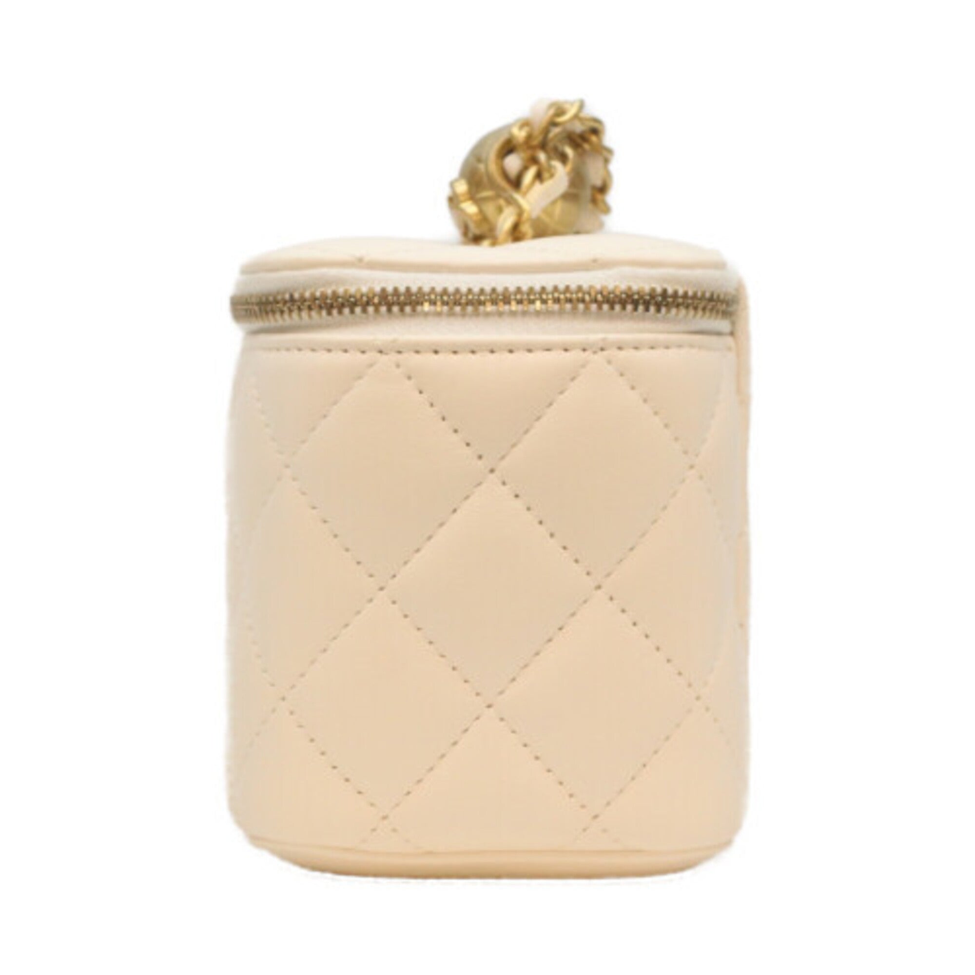 Chanel White Leather Shoulder Bag Vanity Bag (Pre-Owned)