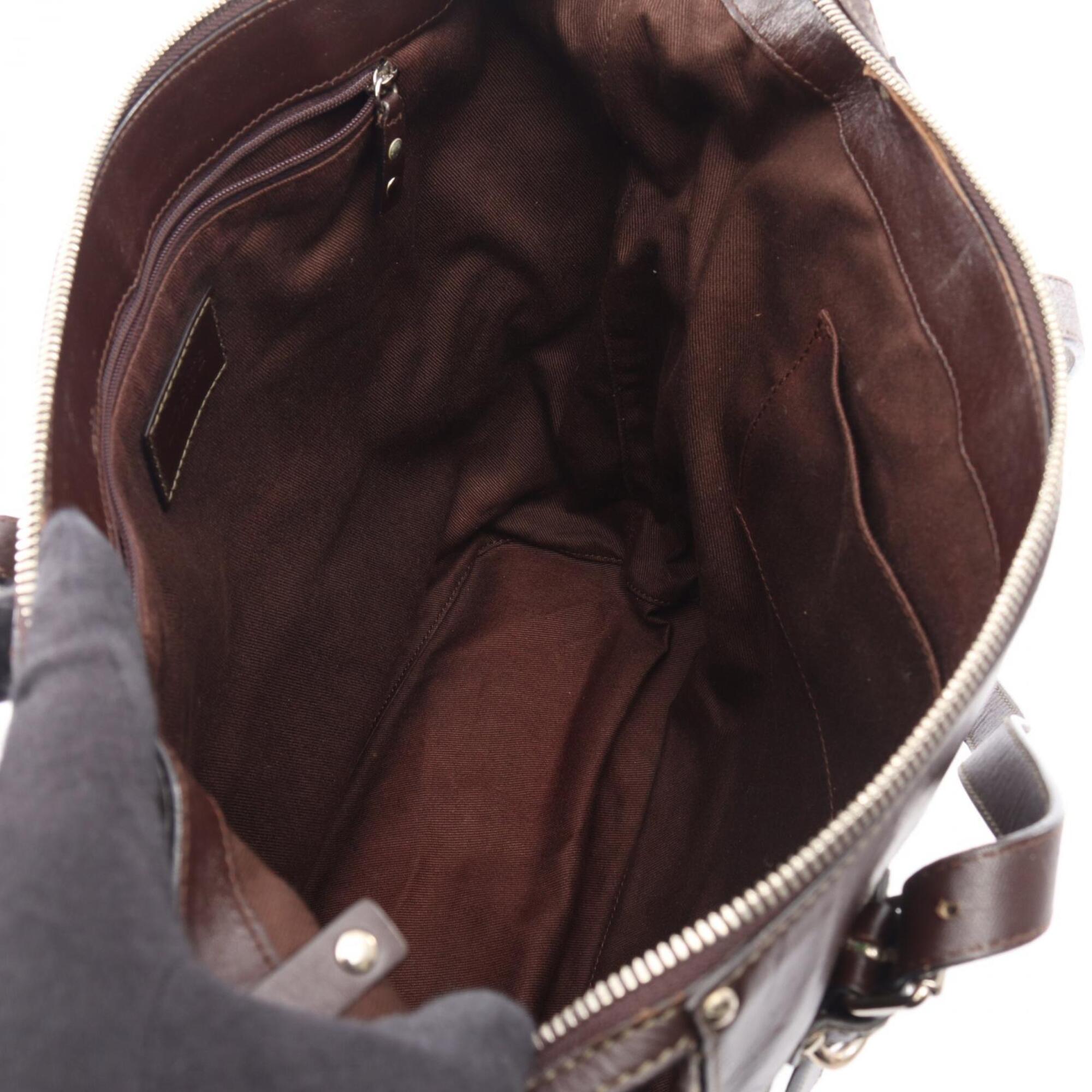 Loewe Brown Leather Coated Canvas Handbag Tote Bag (Pre-Owned)