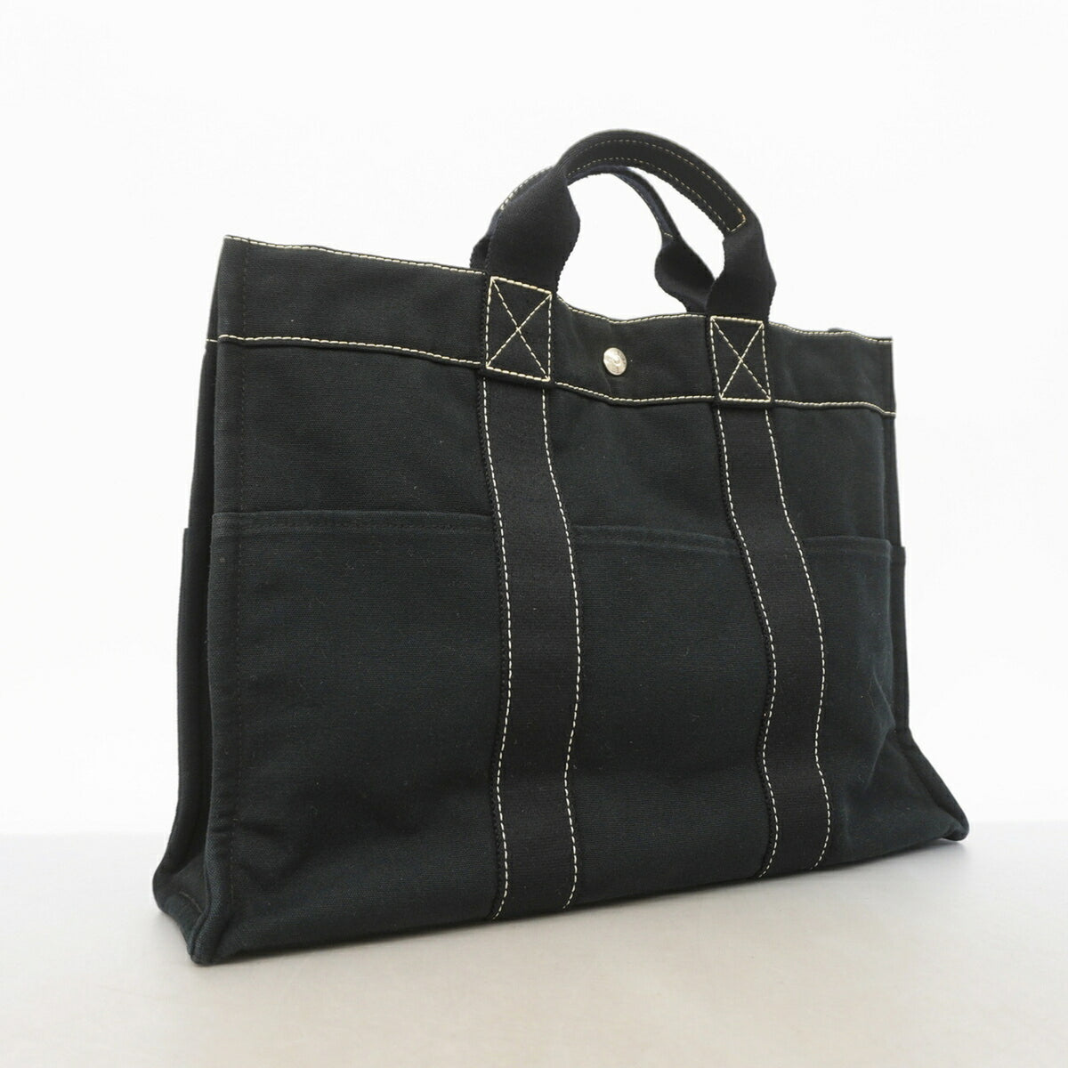 Hermes Black Canvas Tote Bag (Pre-Owned)