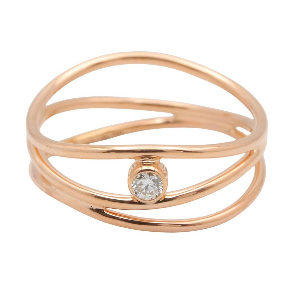 Tiffany Gold Clear Pink Gold (18K) Band Ring (Pre-Owned)