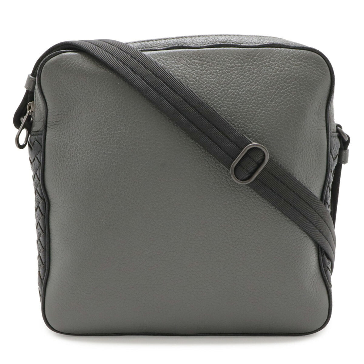 Bottega Veneta Intrecciato Black Leather Shoulder Bag (Pre-Owned)