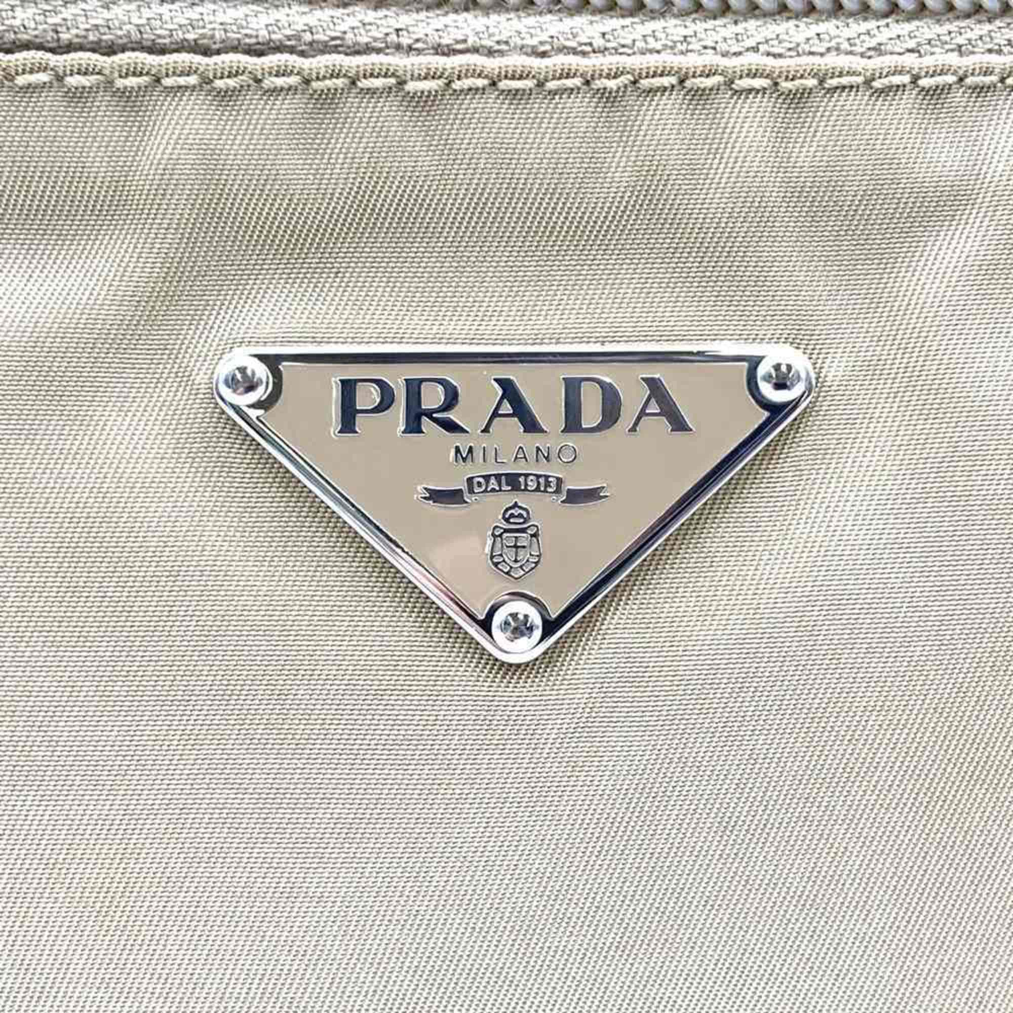 Prada Beige Nylon Shoulder Bag (Pre-Owned)