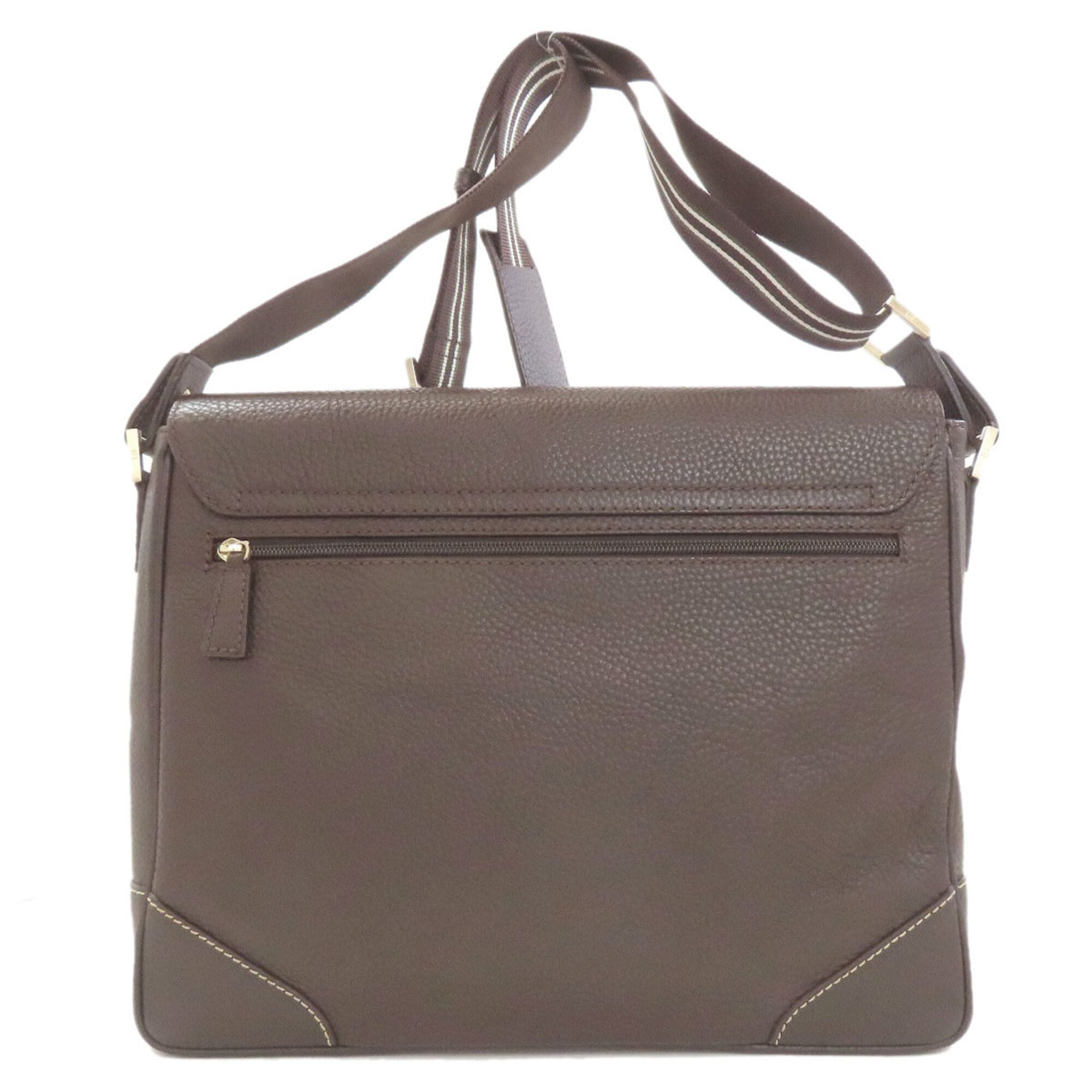 Dunhill Dark Brown Leather Shoulder Bag (Pre-Owned)