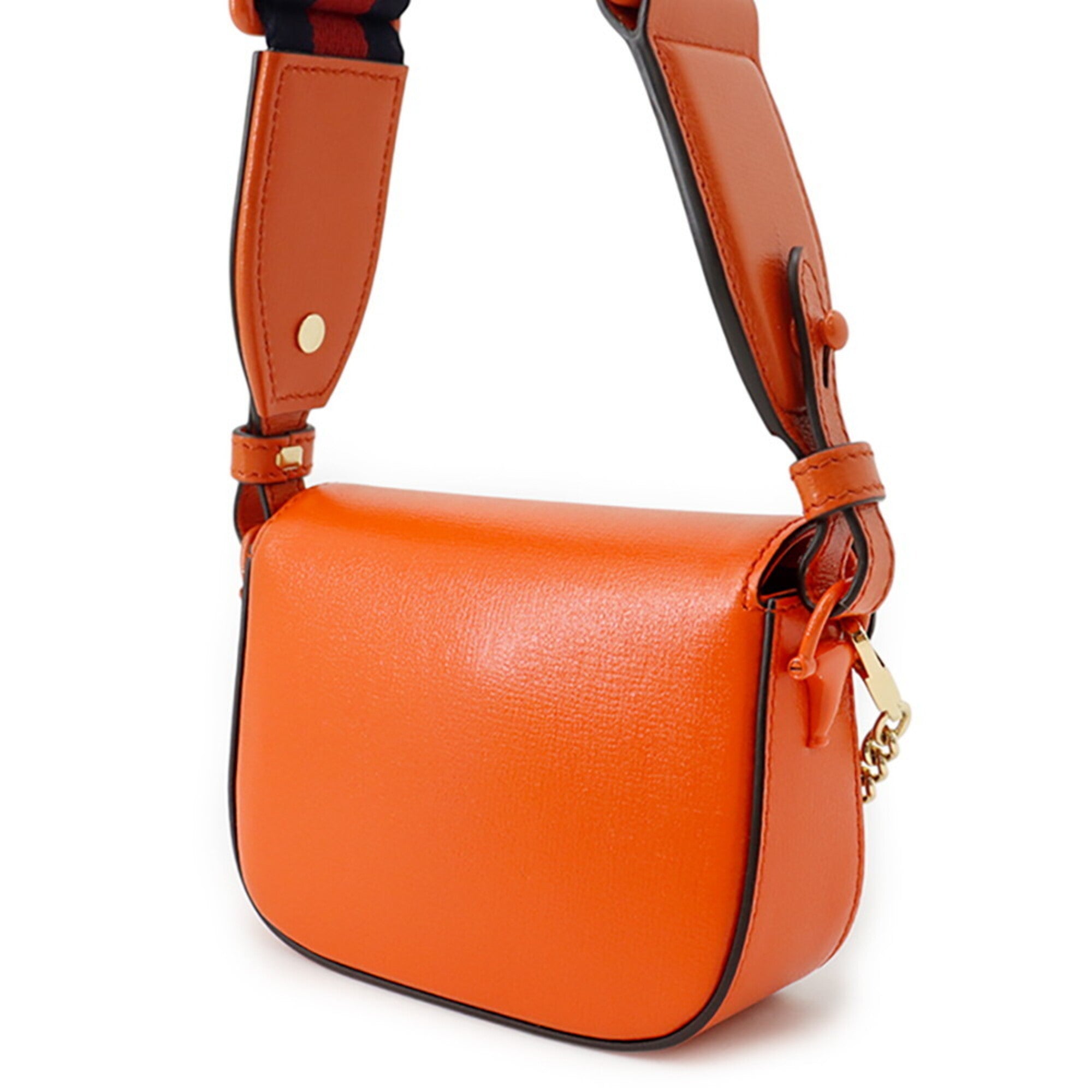 Gucci Horsebit Orange Leather Shoulder Bag (Pre-Owned)