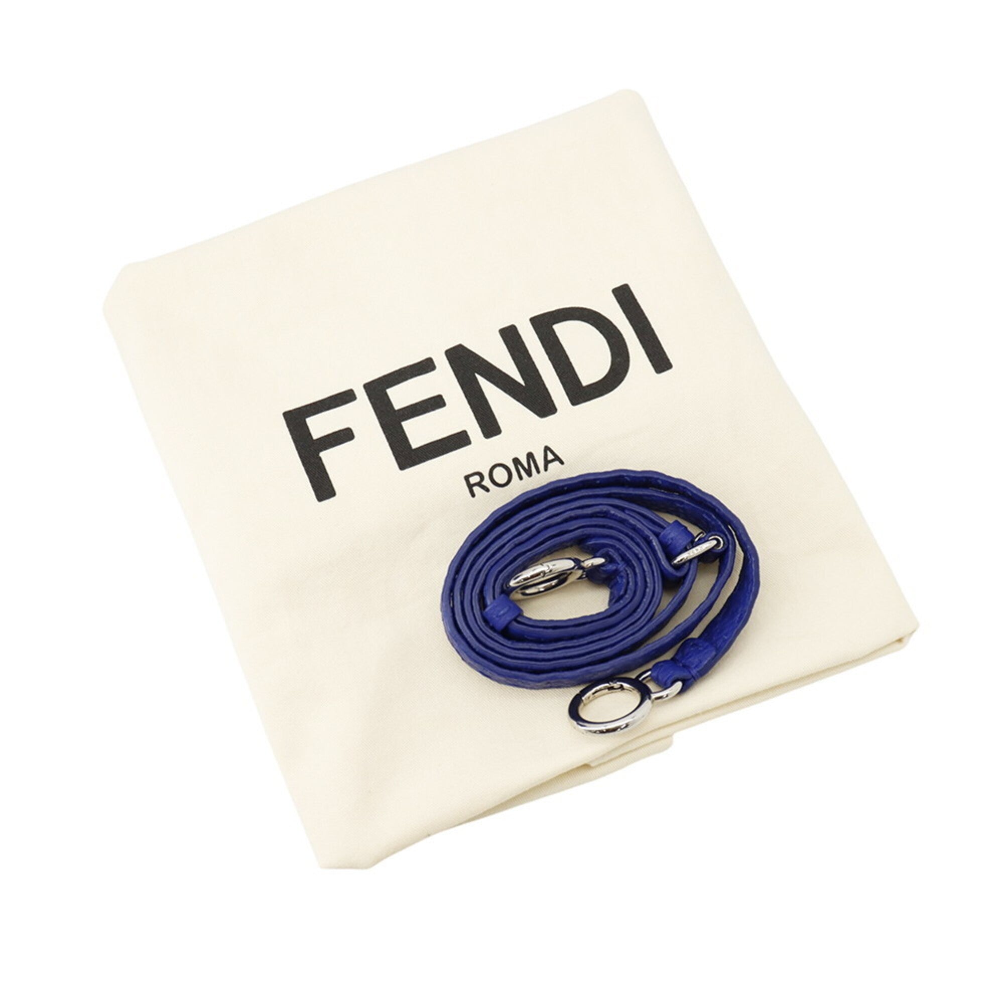 Fendi Blue Leather Handbag Shoulder Bag (Pre-Owned)
