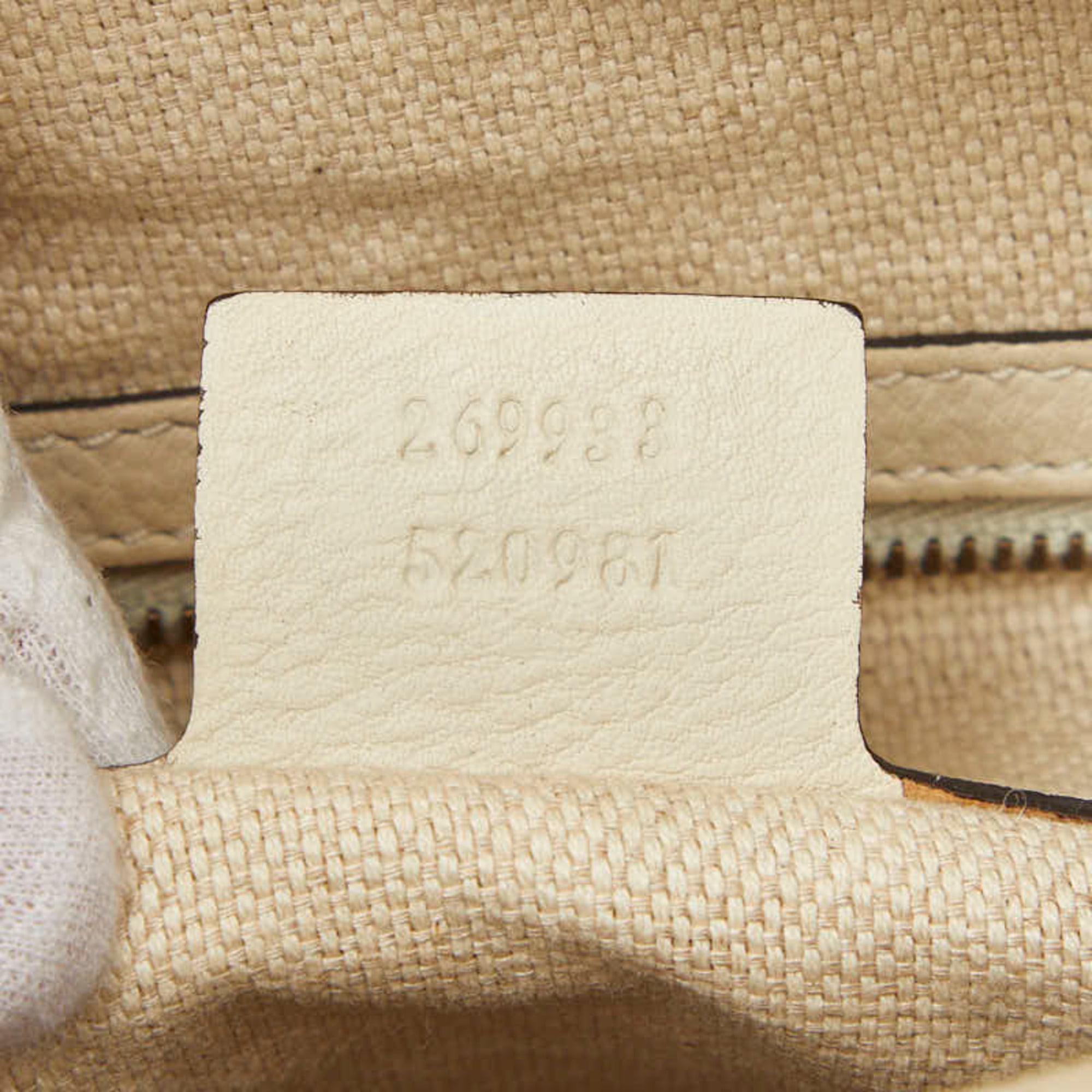 Gucci Ivory Canvas Shoulder Bag Tote Bag (Pre-Owned)
