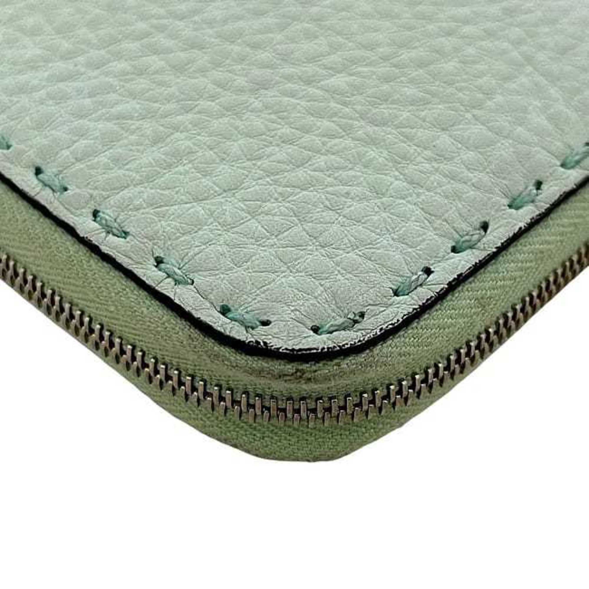 Fendi Light Green Leather Coin Purse/Coin Case (Pre-Owned)