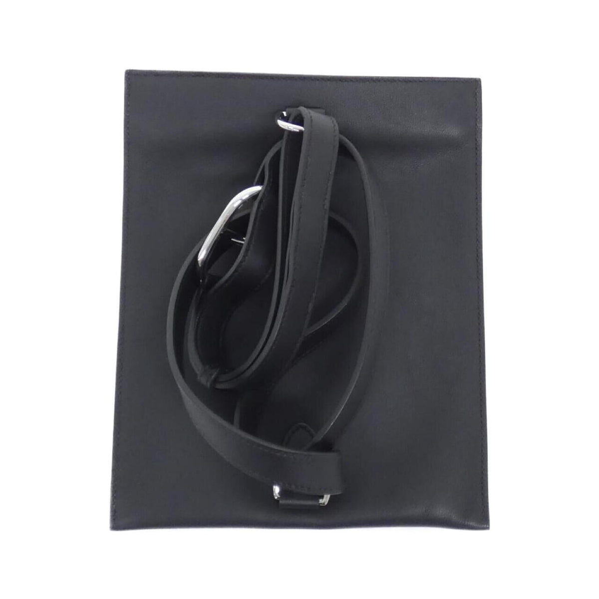 Hermes Black Swift Leather Chain/Shoulder Wallet (Pre-Owned)