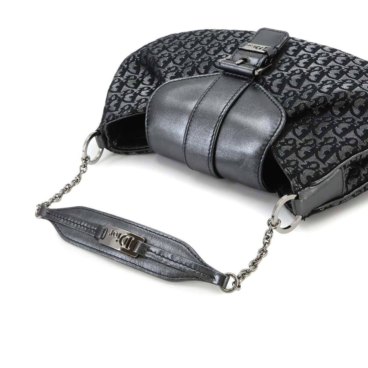 Christian Dior Gray Canvas Leather Handbag (Pre-Owned)