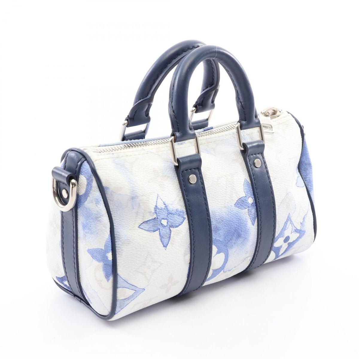 Louis Vuitton Multi-Color Navy White Coated Canvas Leather Handbag (Pre-Owned)