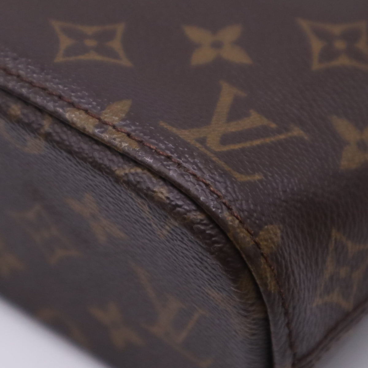 Louis Vuitton Monogram Beige Brown Coated Canvas Leather Handbag (Pre-Owned)