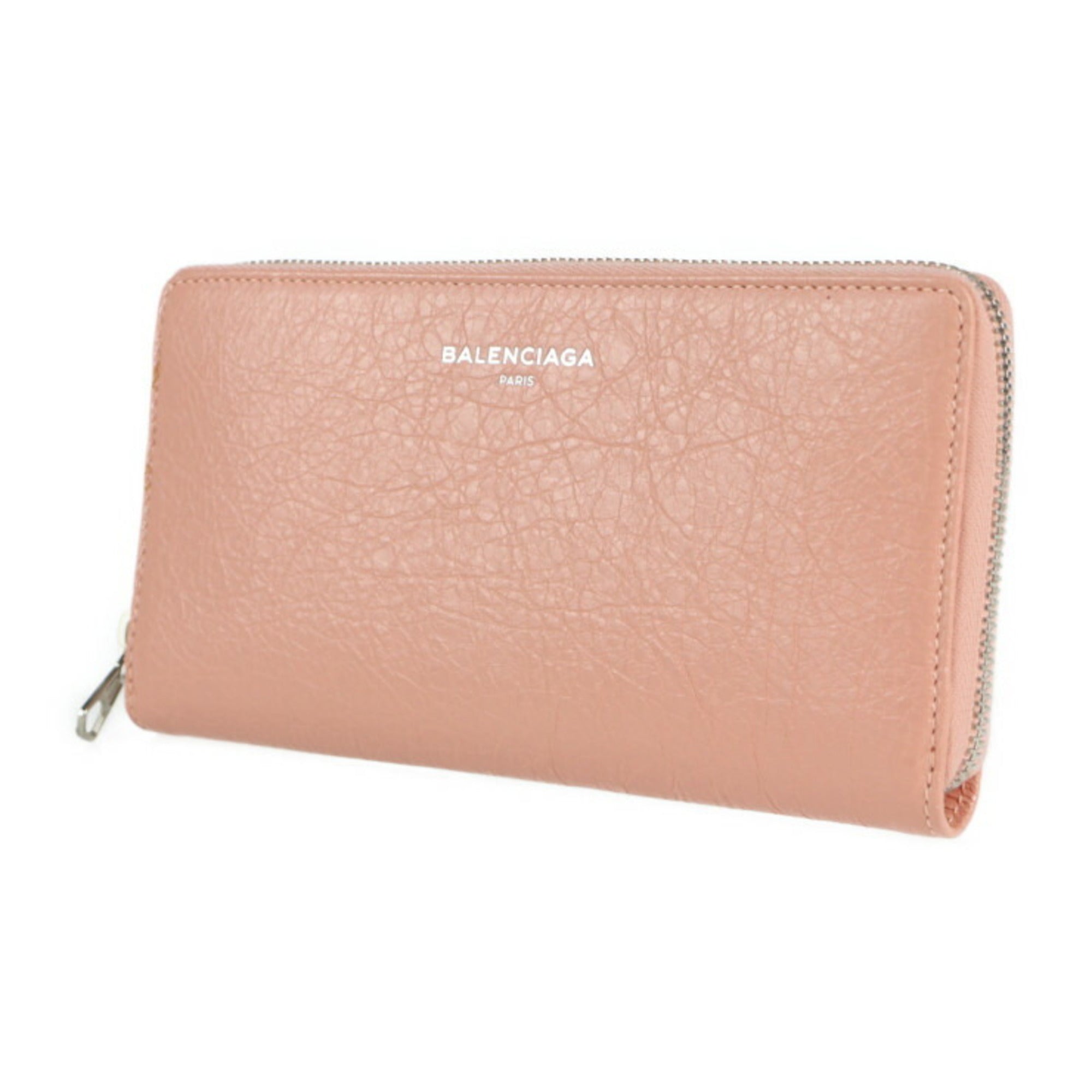 Balenciaga Pink Beige Leather Coin Purse/Coin Case (Pre-Owned)