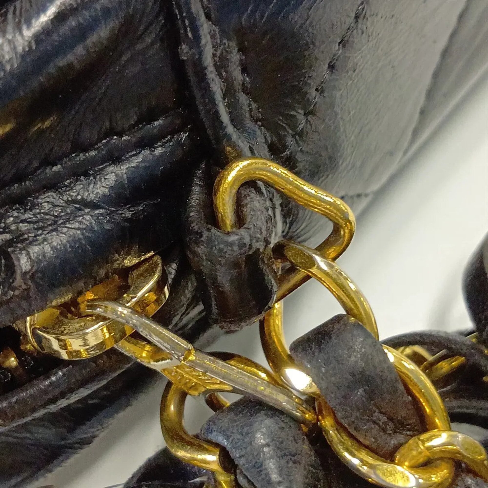 Chanel Black Leather Shoulder Bag Tote Bag (Pre-Owned)