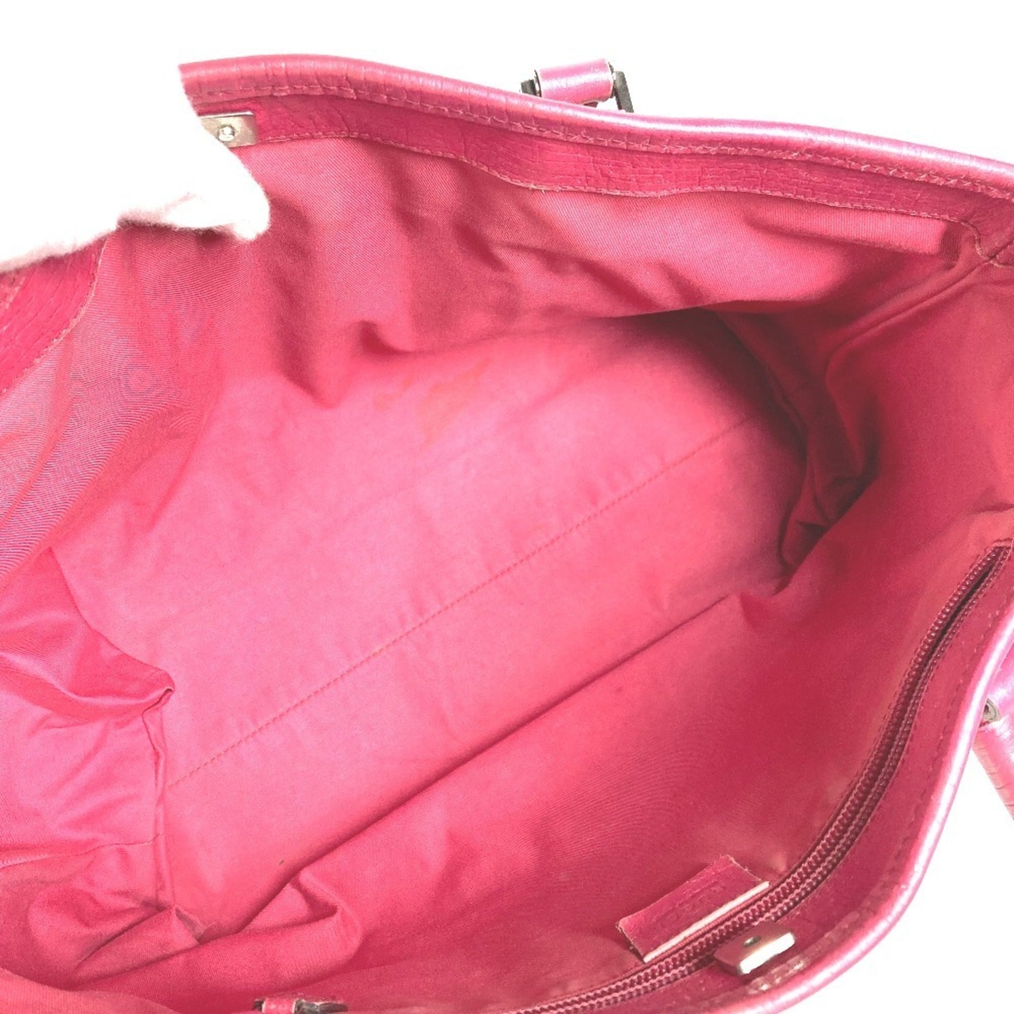 Gucci Beige Pink Gg Supreme Canvas Leather Shoulder Bag Tote Bag (Pre-Owned)
