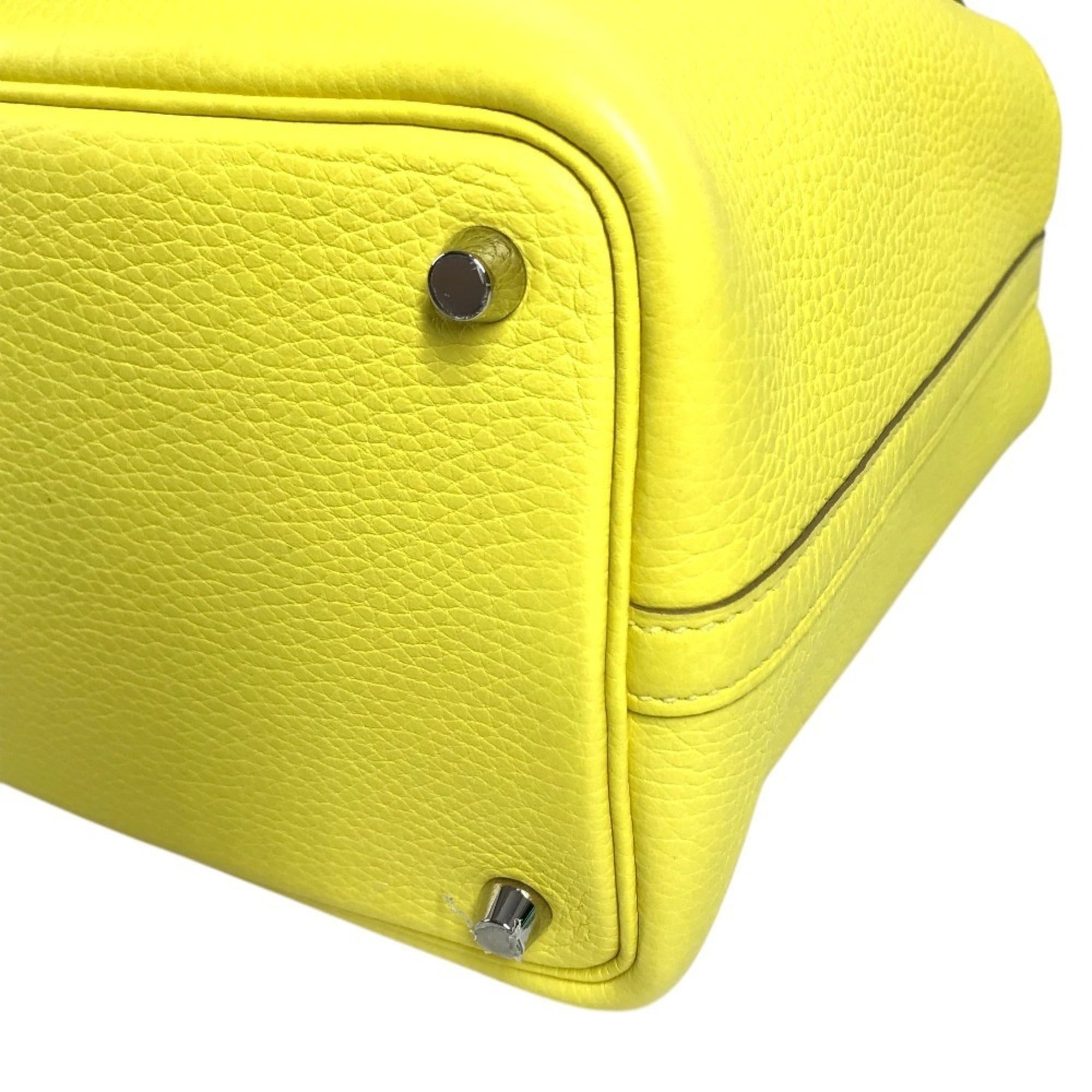 Hermes Yellow Taurillon Clemence Leather Handbag Tote Bag (Pre-Owned)