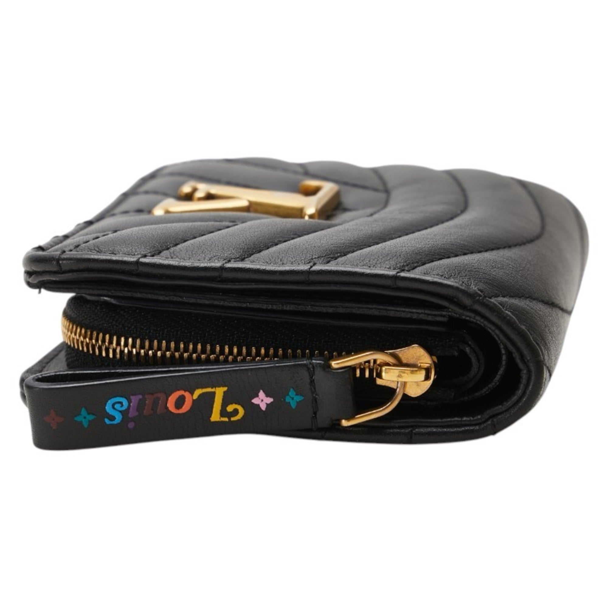 Louis Vuitton Black Leather Wallet (Bi-Fold) (Pre-Owned)