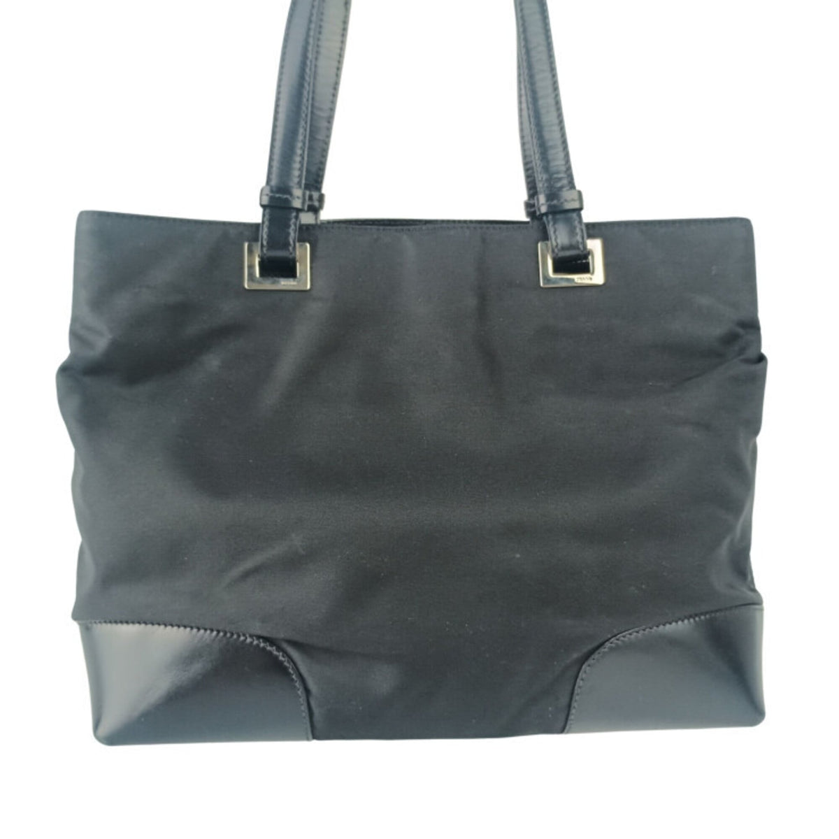 Prada Black Nylon Leather Handbag (Pre-Owned)