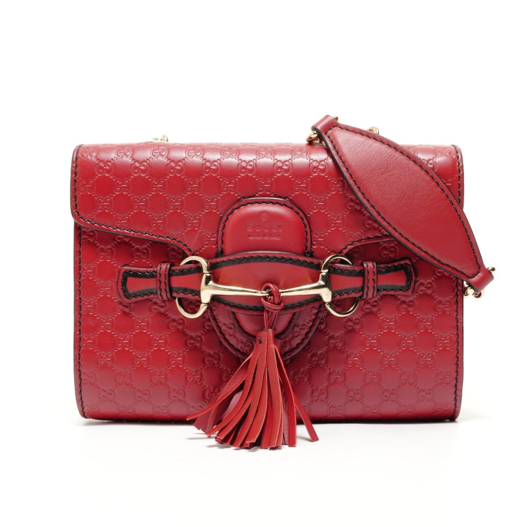 Gucci Microguccissima Red Color Micro Gg Leather Shoulder Bag (Pre-Owned)
