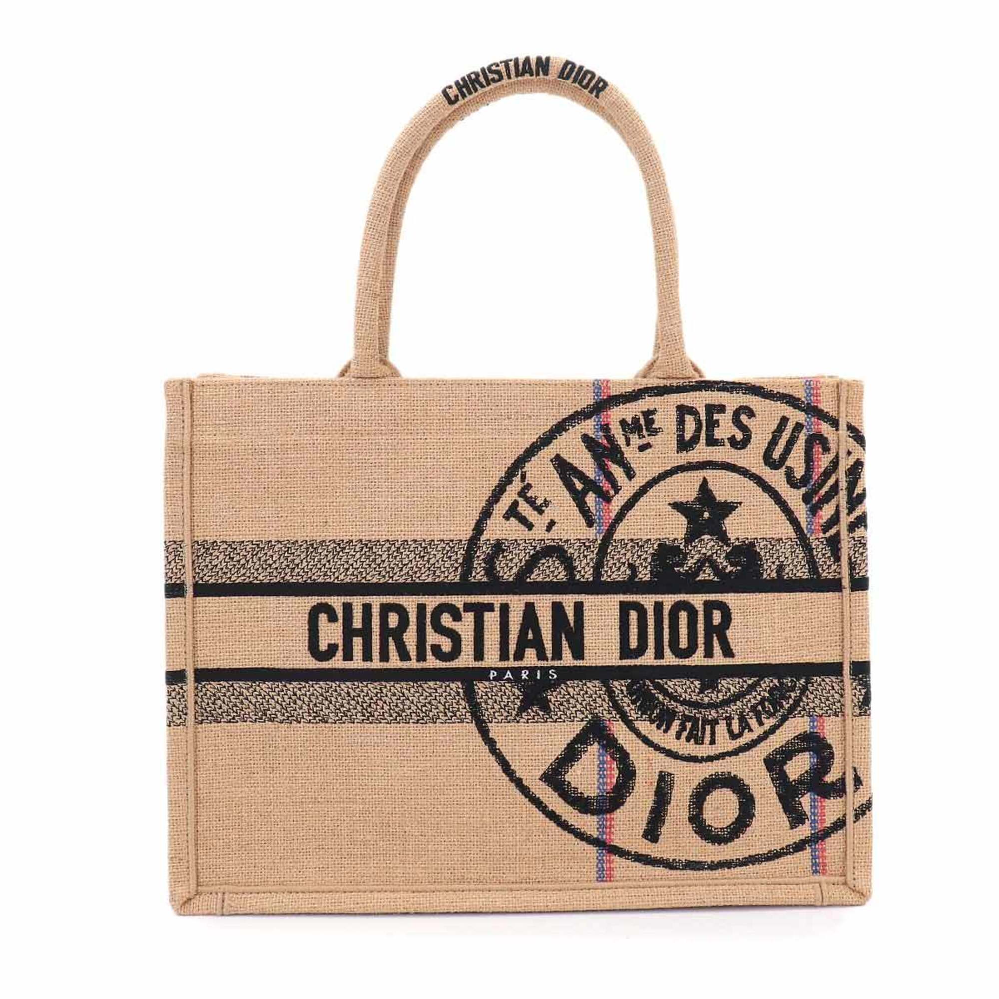 Christian Dior Beige Canvas Hemp Handbag Tote Bag (Pre-Owned)