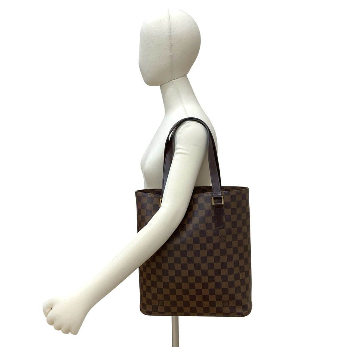 Louis Vuitton Brown Leather Pvc Handbag Tote Bag (Pre-Owned)