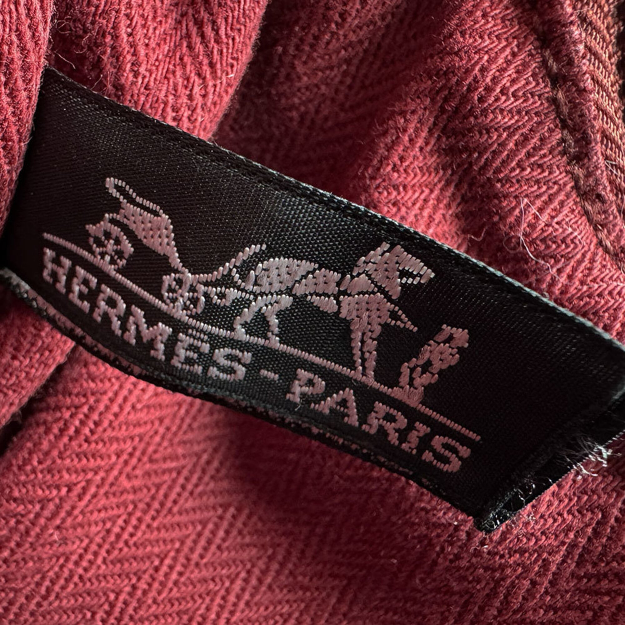 Hermes Dark Red Veau Derma Handbag (Pre-Owned)