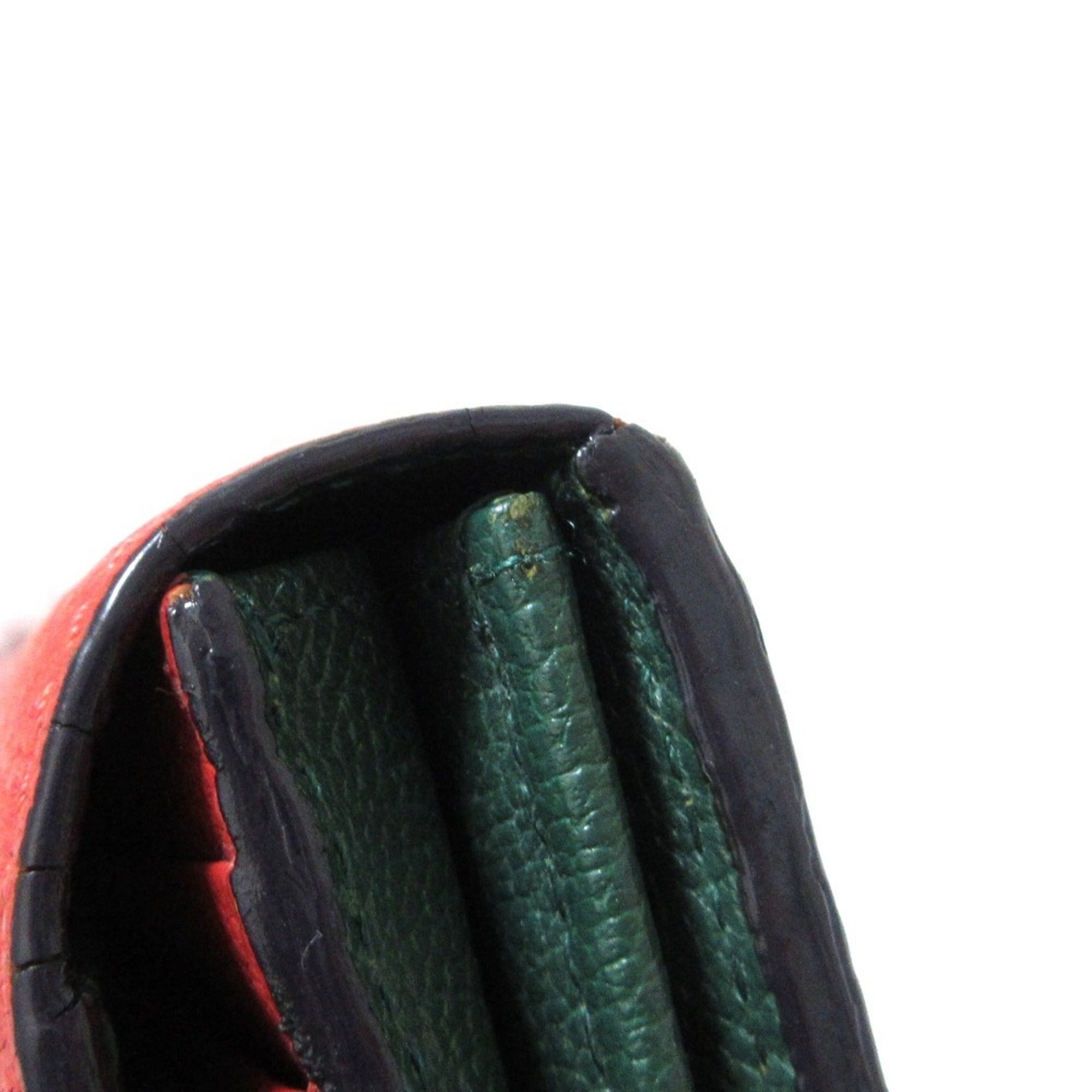 Paul Smith Red Color Leather Long Bill Wallet (Tri-Fold) (Pre-Owned)