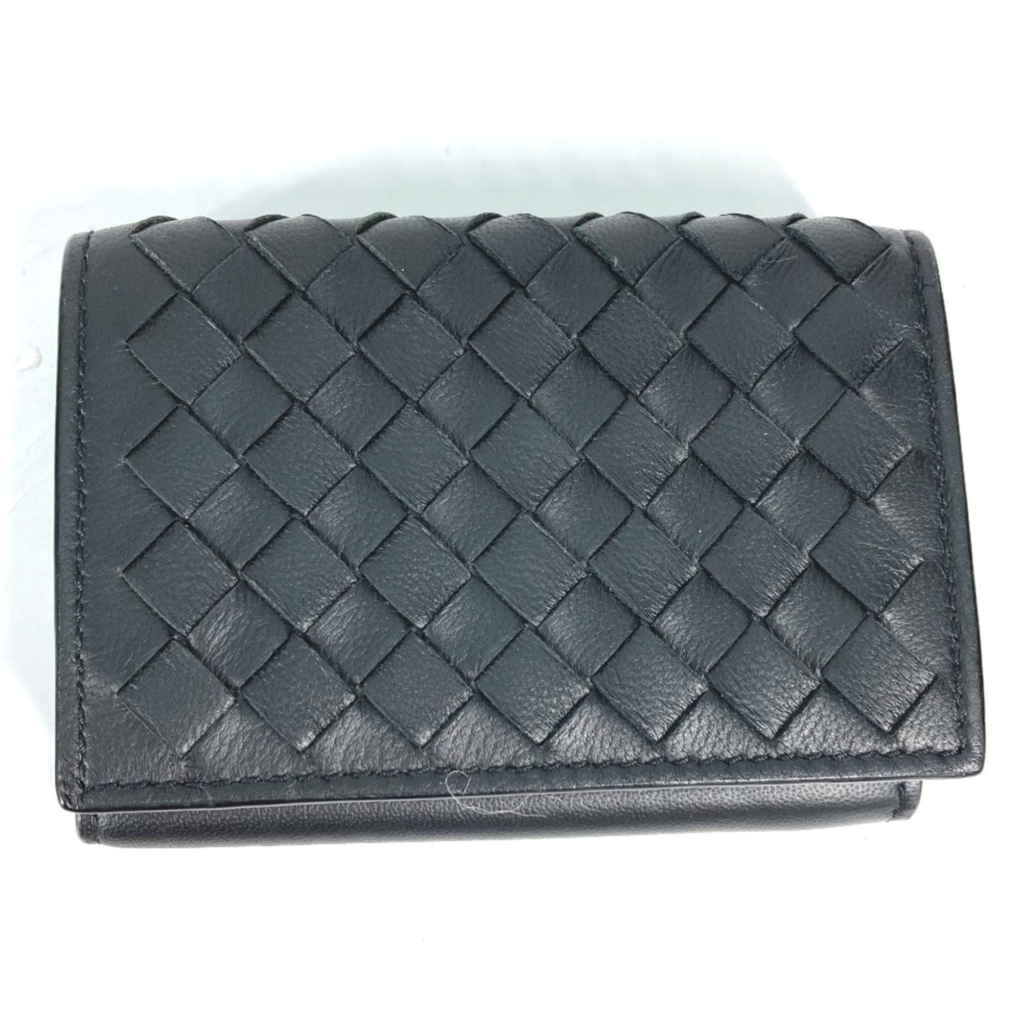 Bottega Veneta Black Leather Wallet (Tri-Fold) (Pre-Owned)