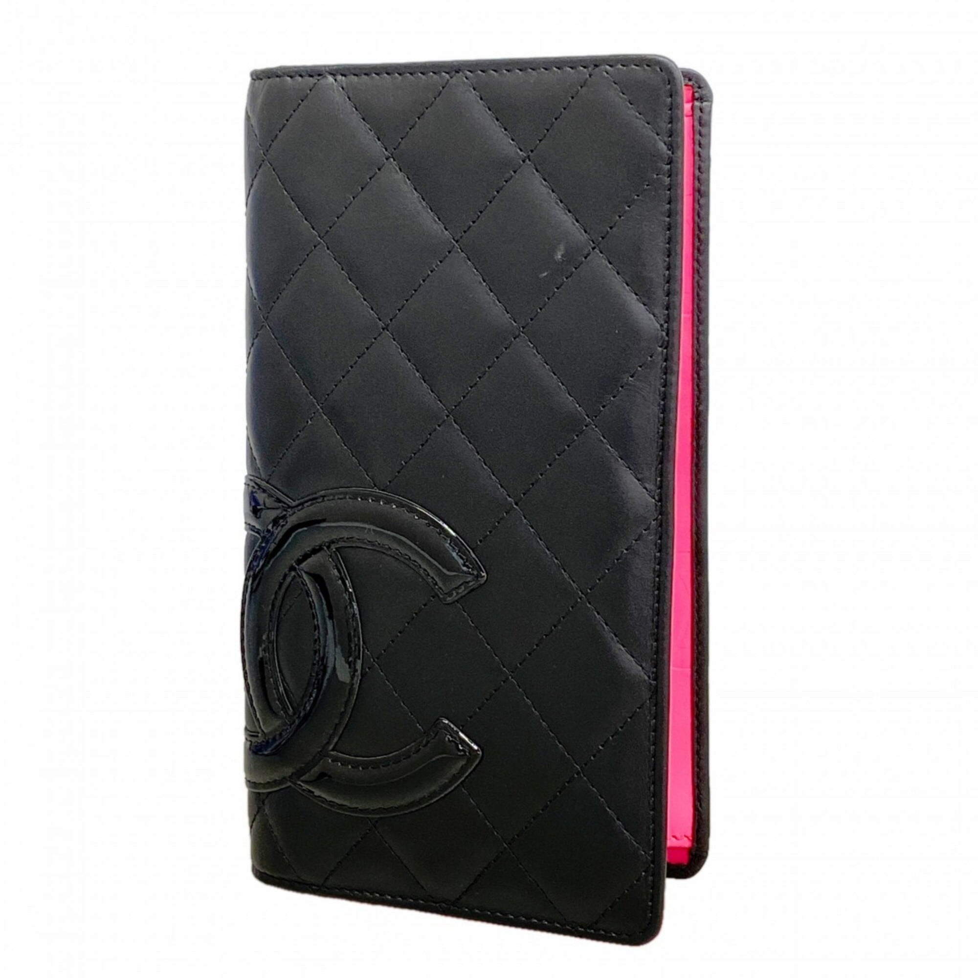 Chanel Black Leather Long Wallet (Bi-Fold) (Pre-Owned)