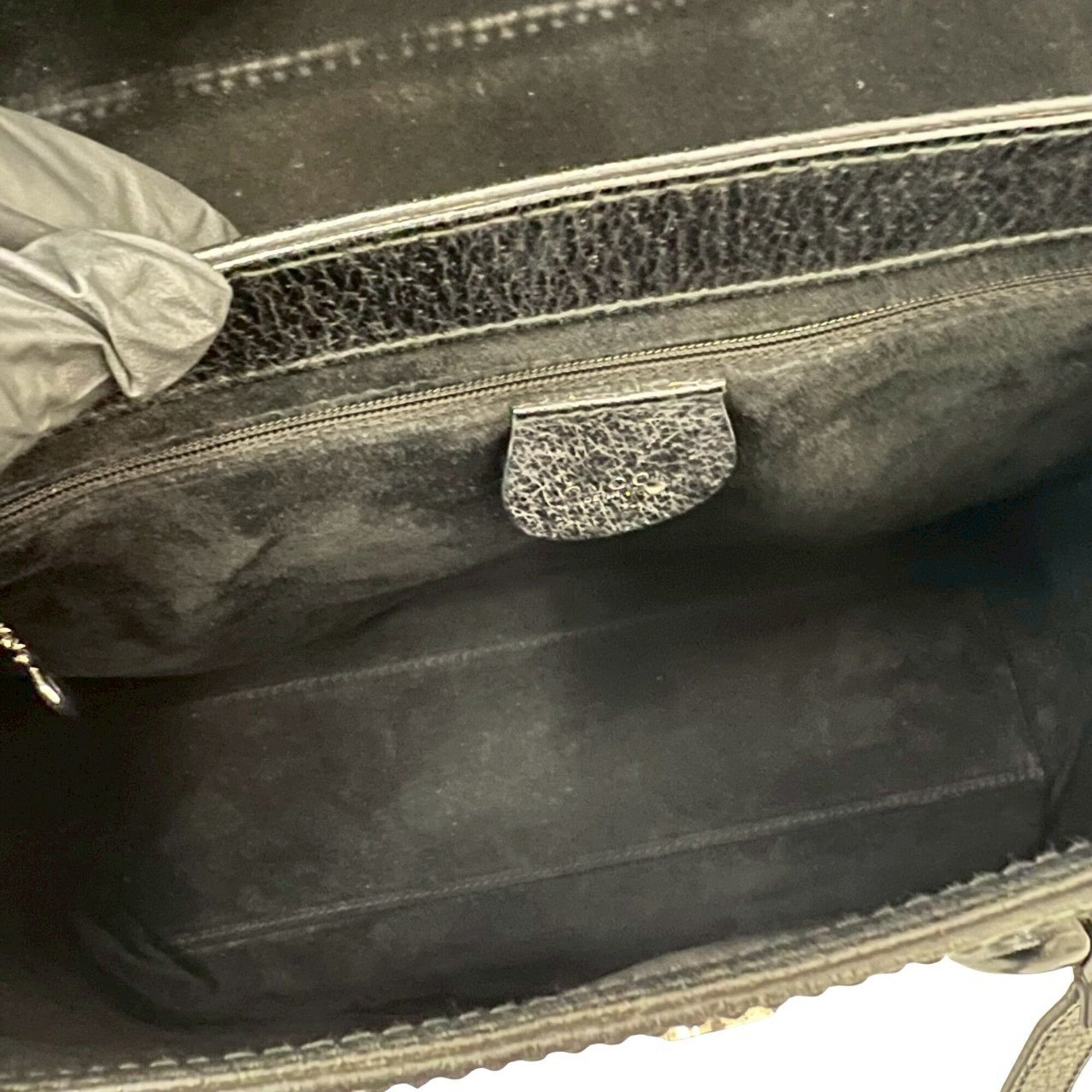 Gucci Black Leather Handbag Tote Bag (Pre-Owned)
