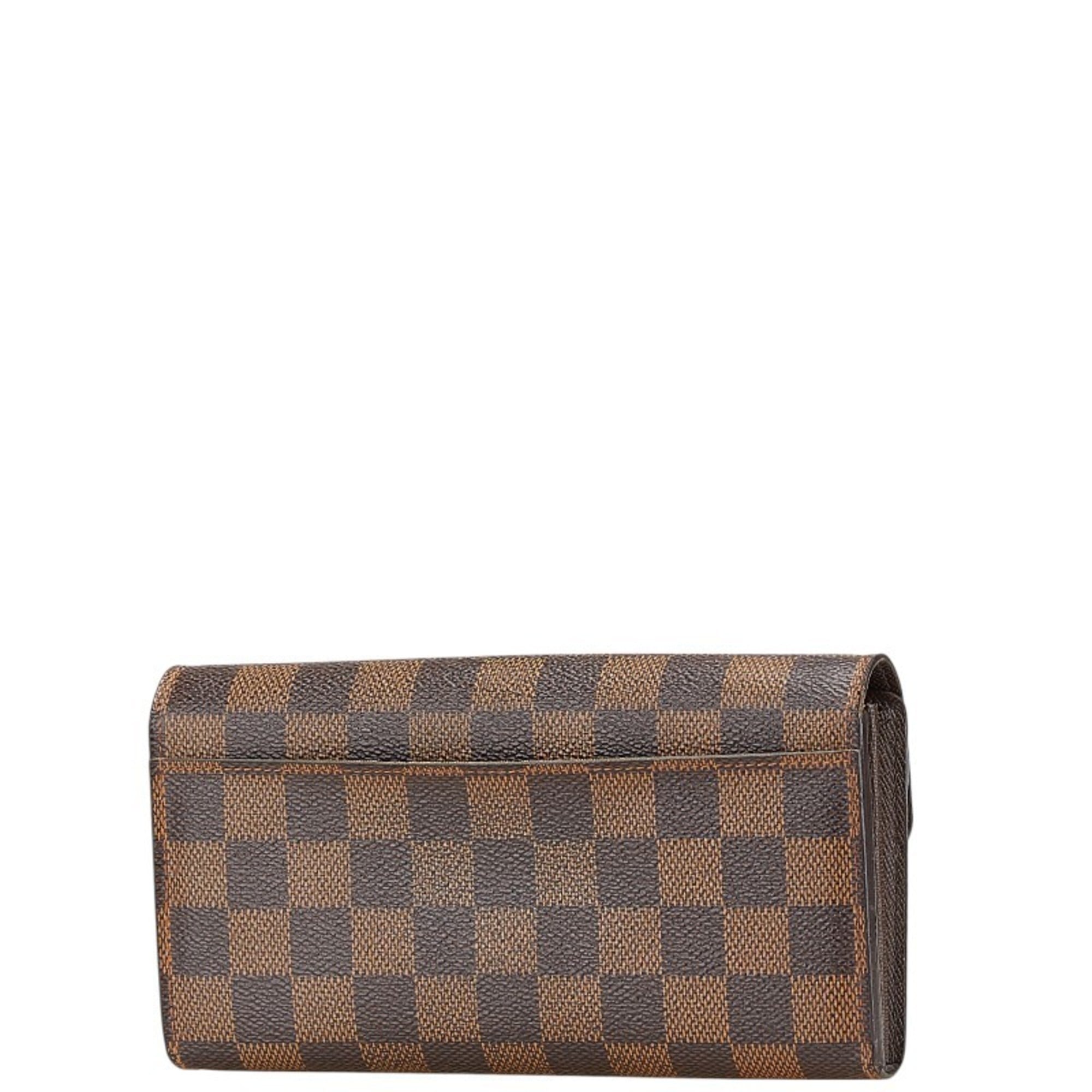 Louis Vuitton Brown Pvc Leather Long Wallet (Tri-Fold) (Pre-Owned)